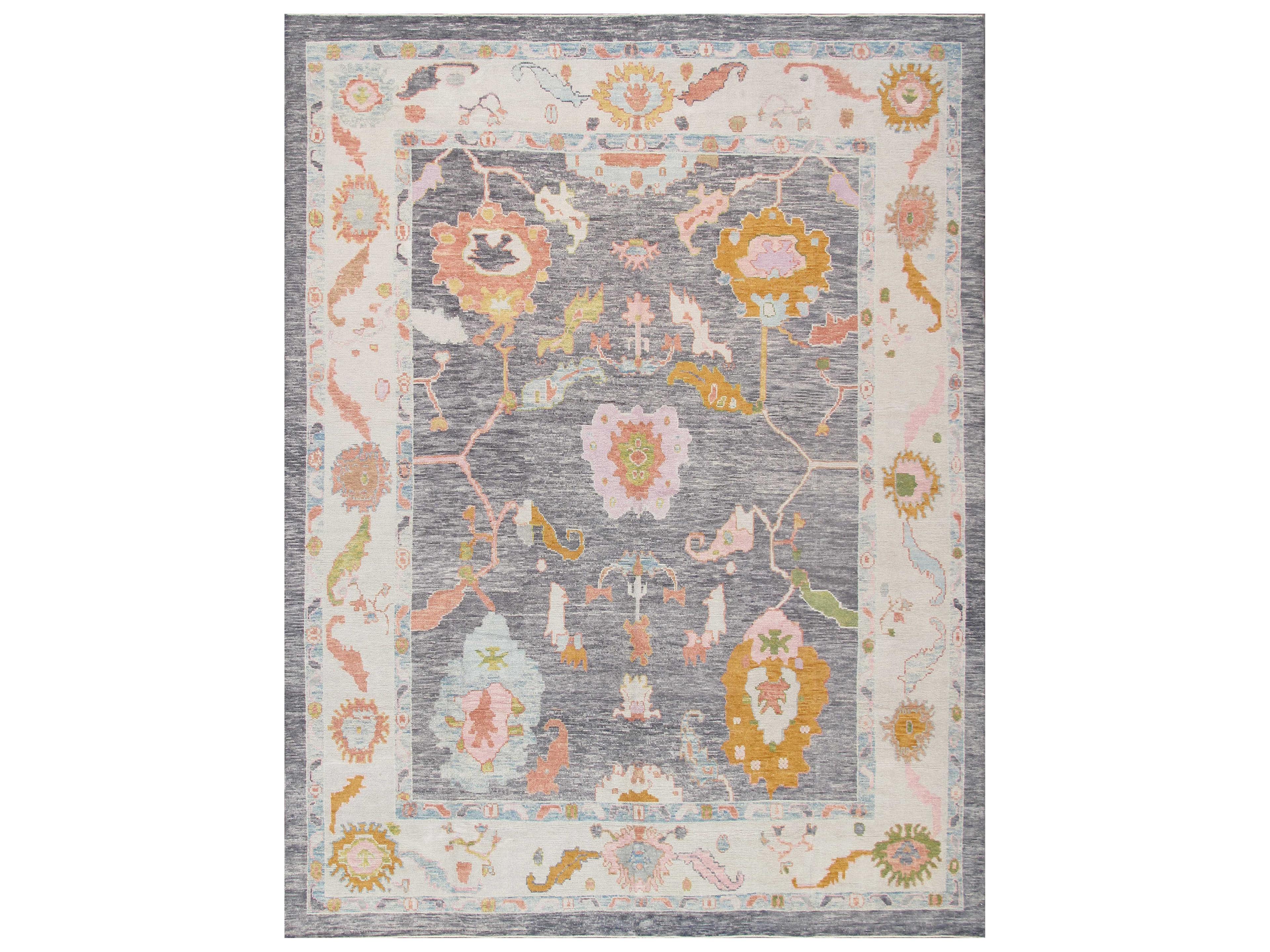 Oushak Bordered Area Rug