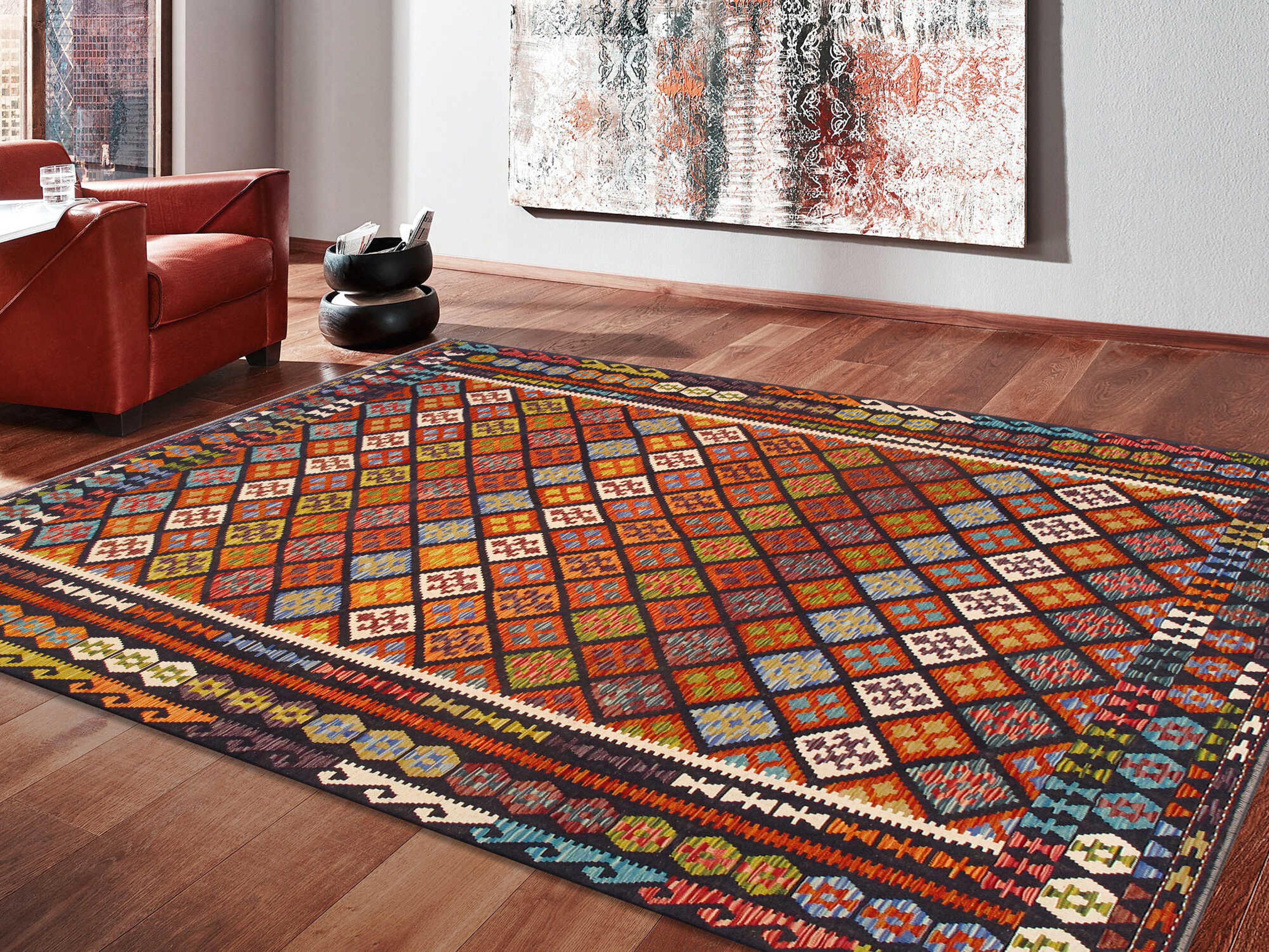 Pasargad Home Kilim Flatweave Moroccan Area Rug
