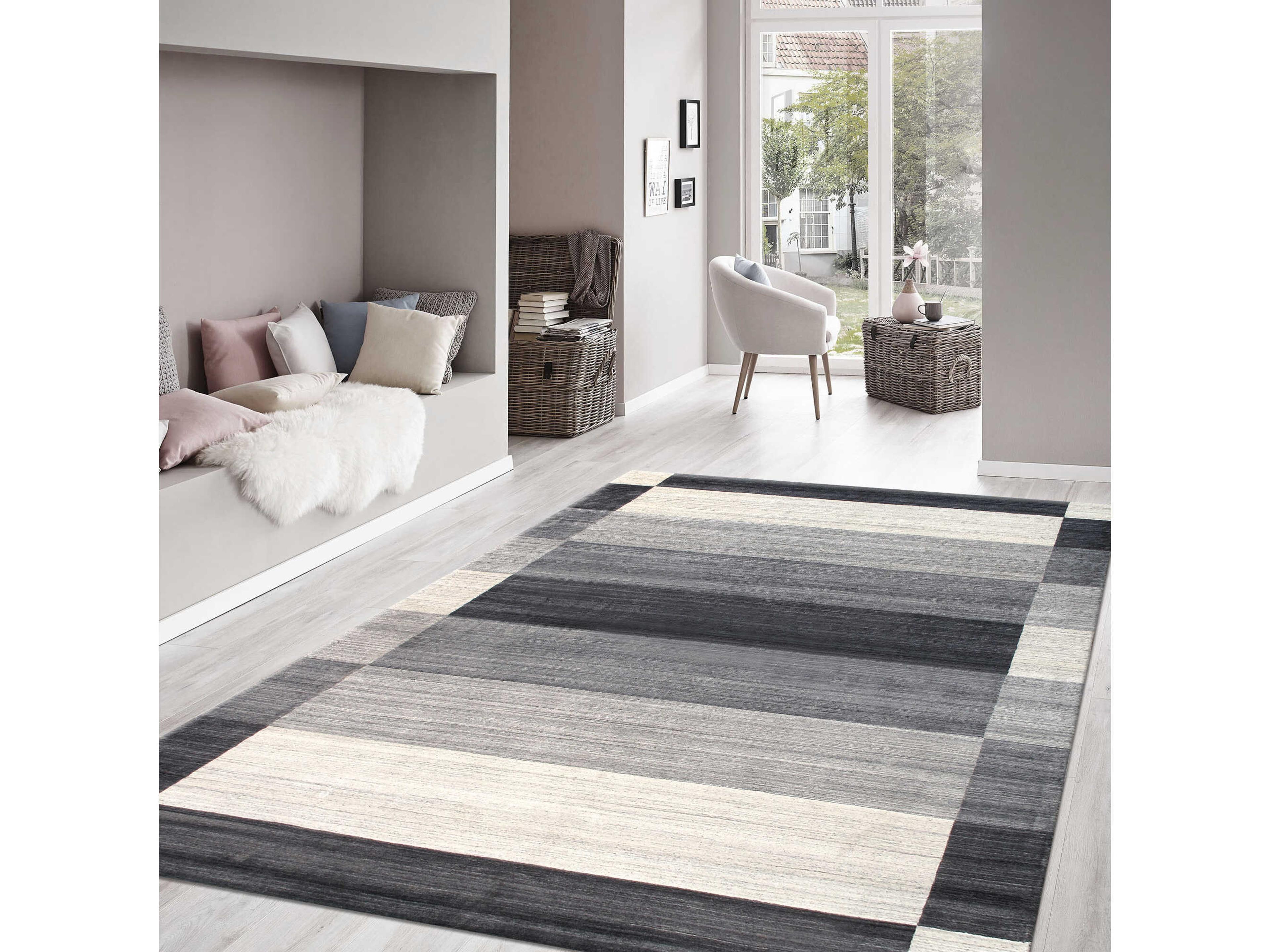 Pasargad Home Gramercy Bordered Area Rug