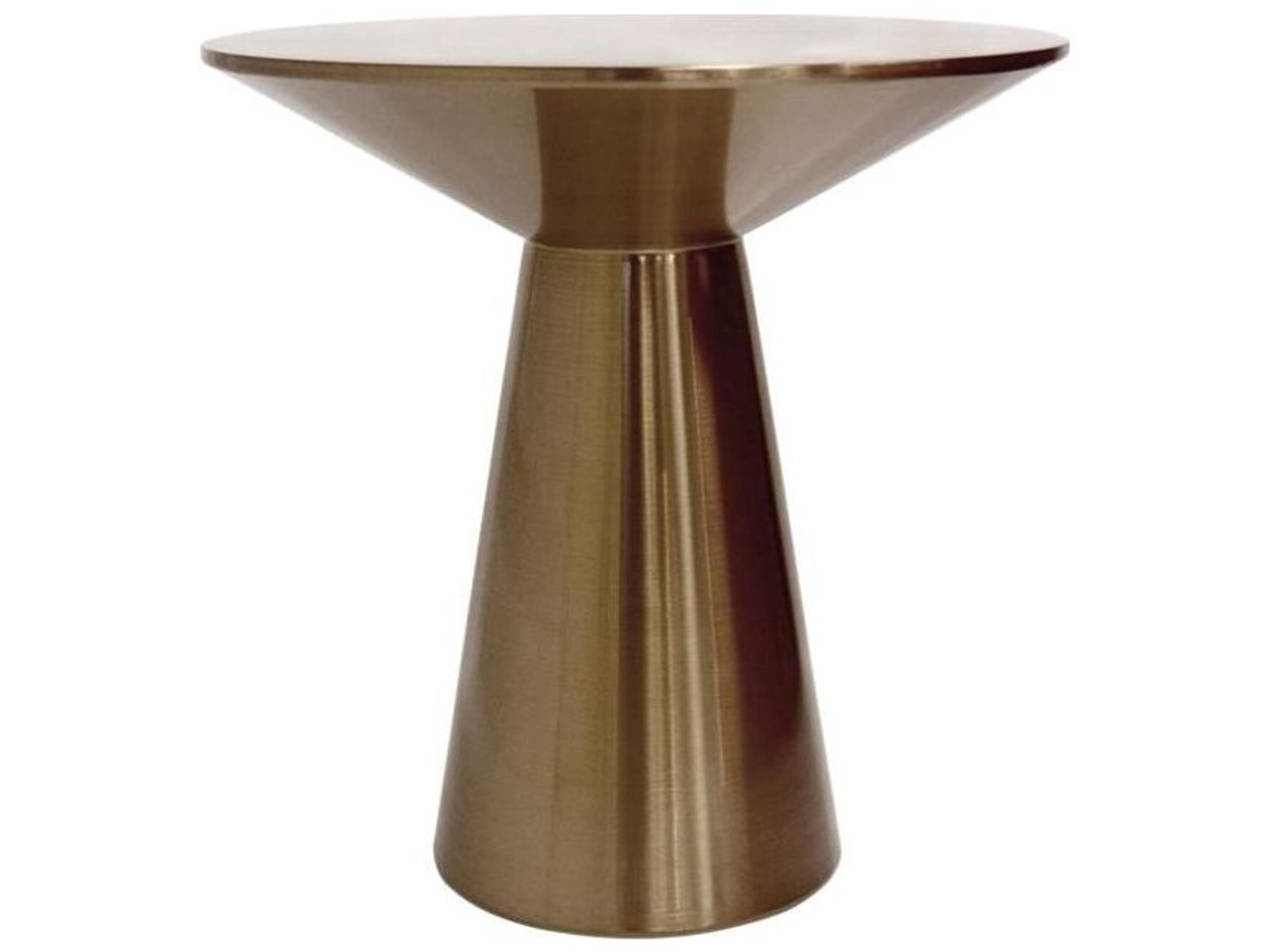 Lorenzo Round Steel Rose Gold End Table