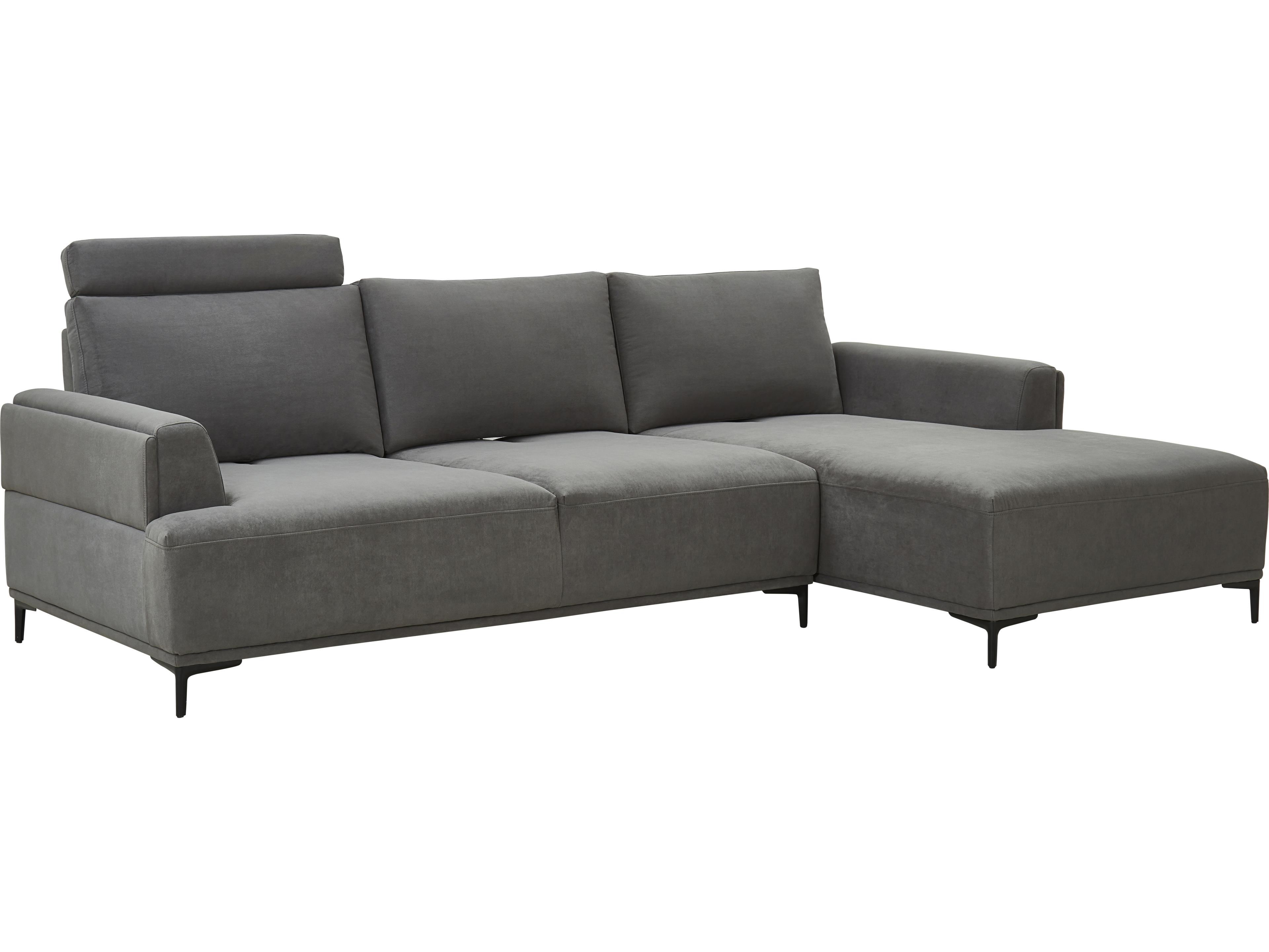 Contempo Lucca Gray Upholstered Sectional Sofa