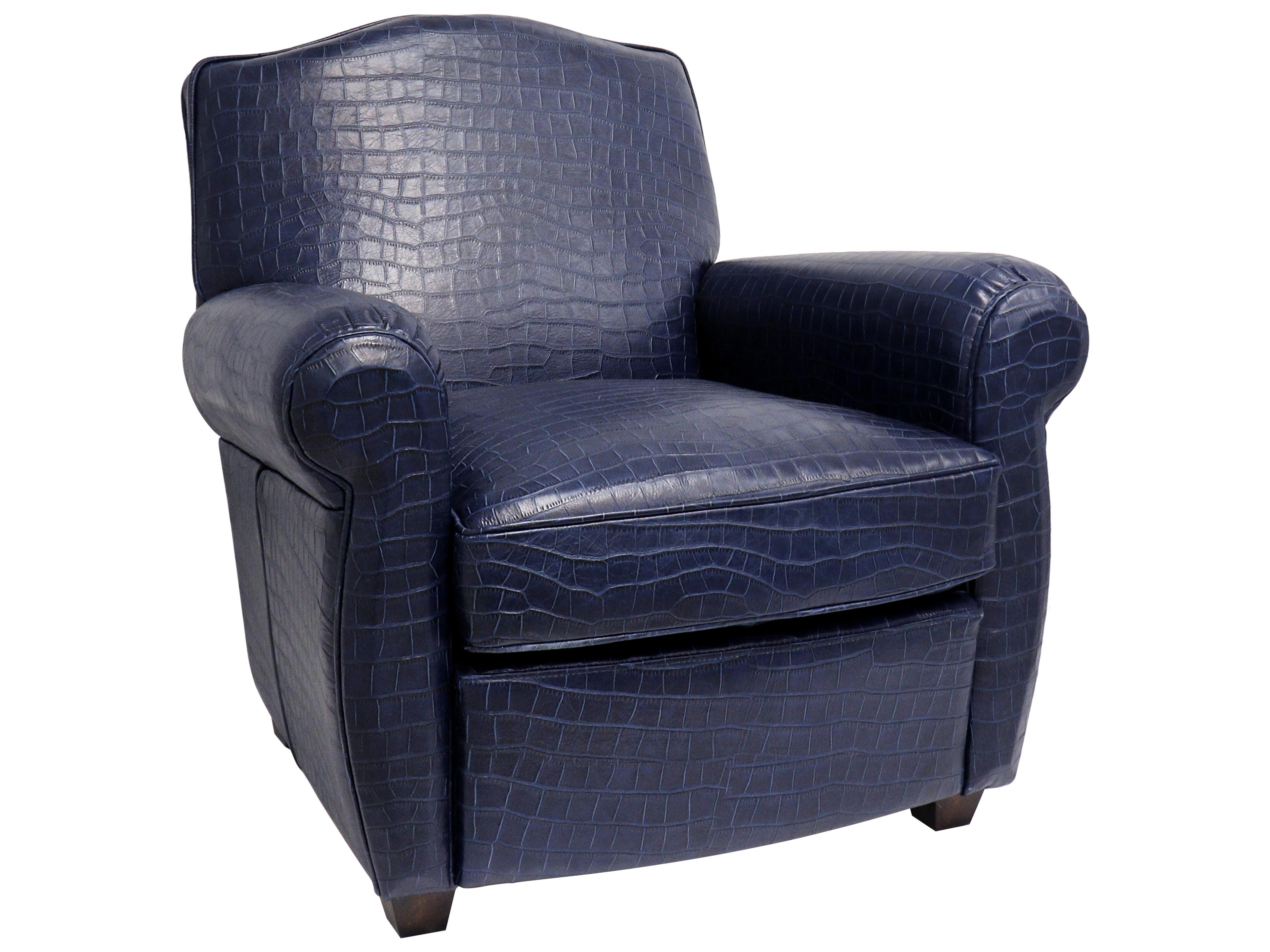 Vicenza Palermo Blue Leather Accent Chair