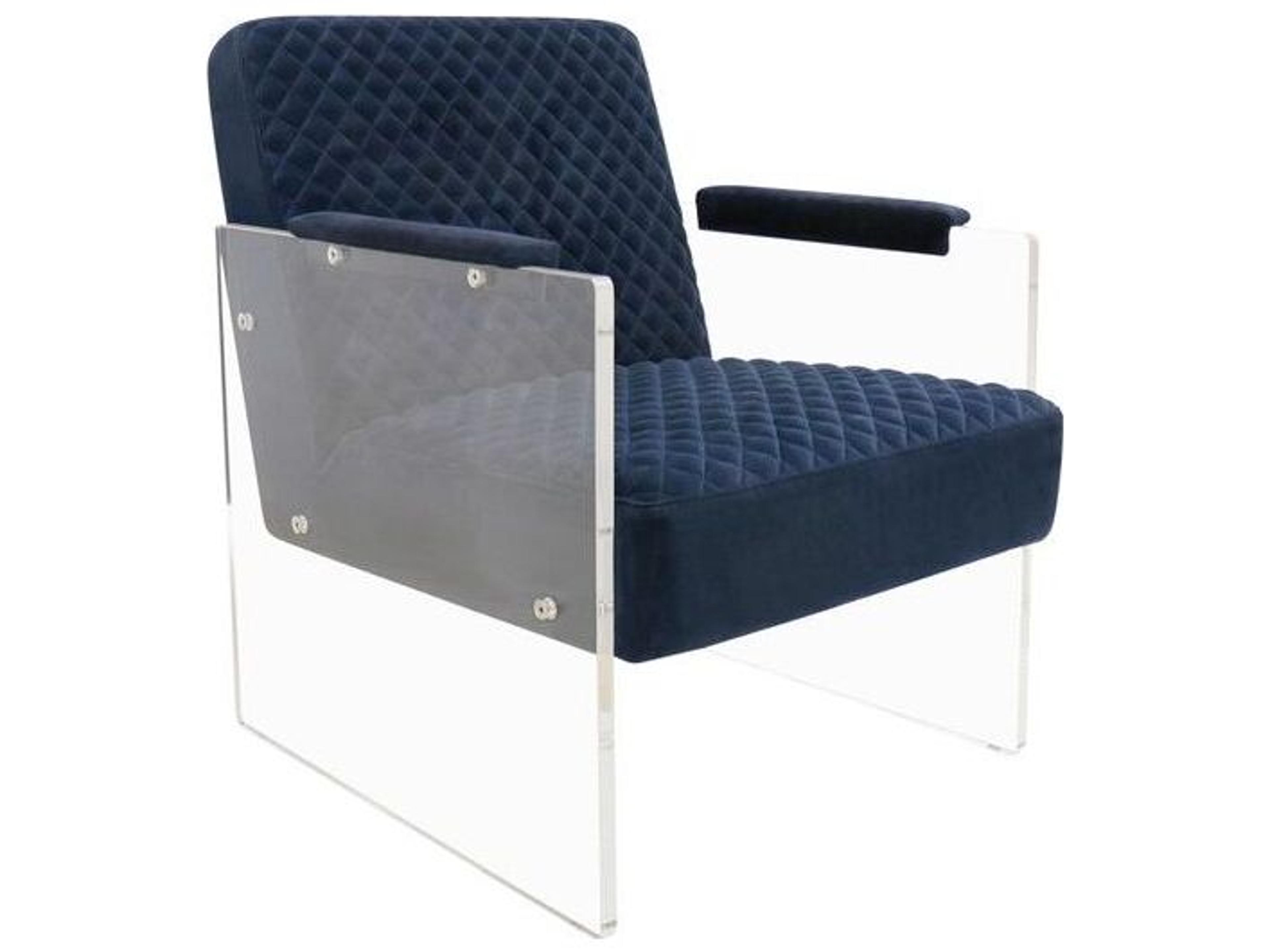 Tribecca Blue Velvet Accent Chair