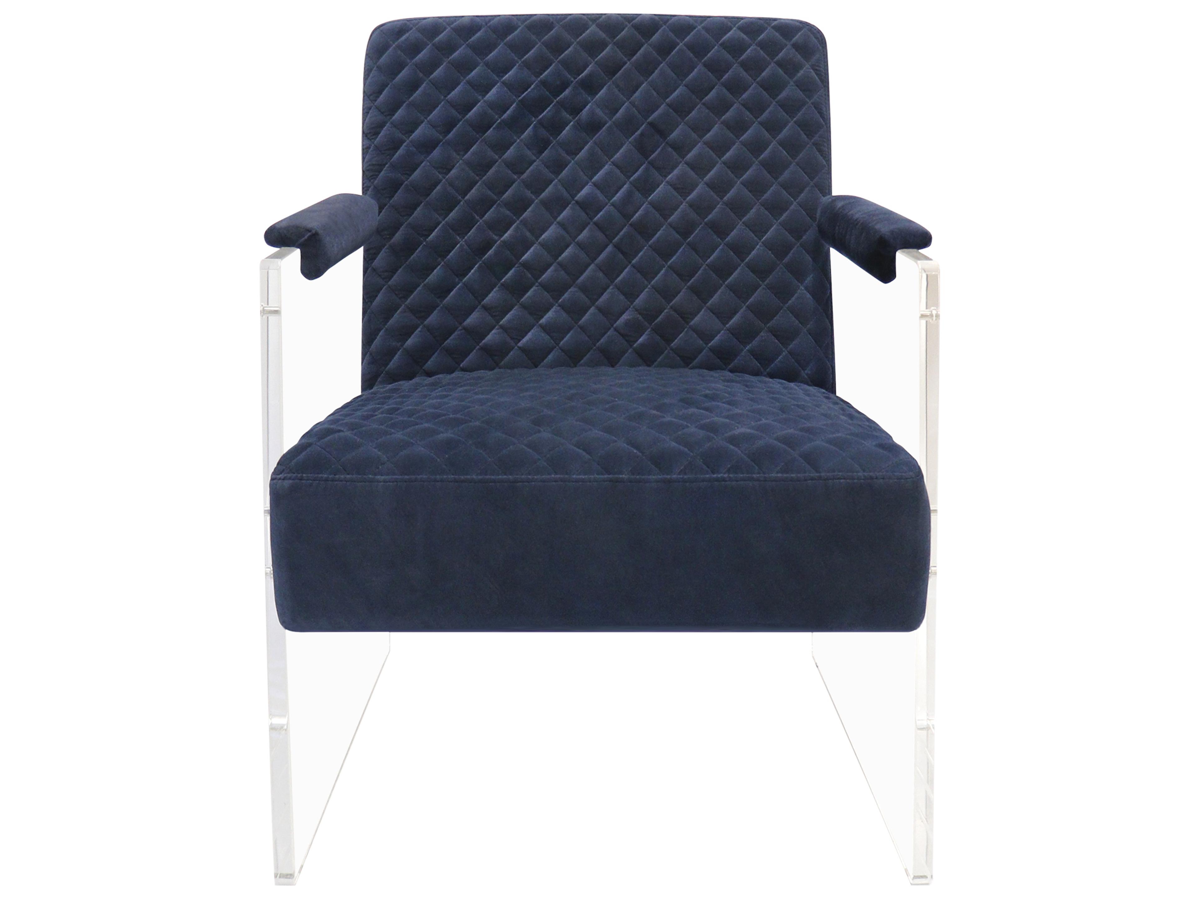 Pasargad Home Tribecca Blue Velvet Accent Chair