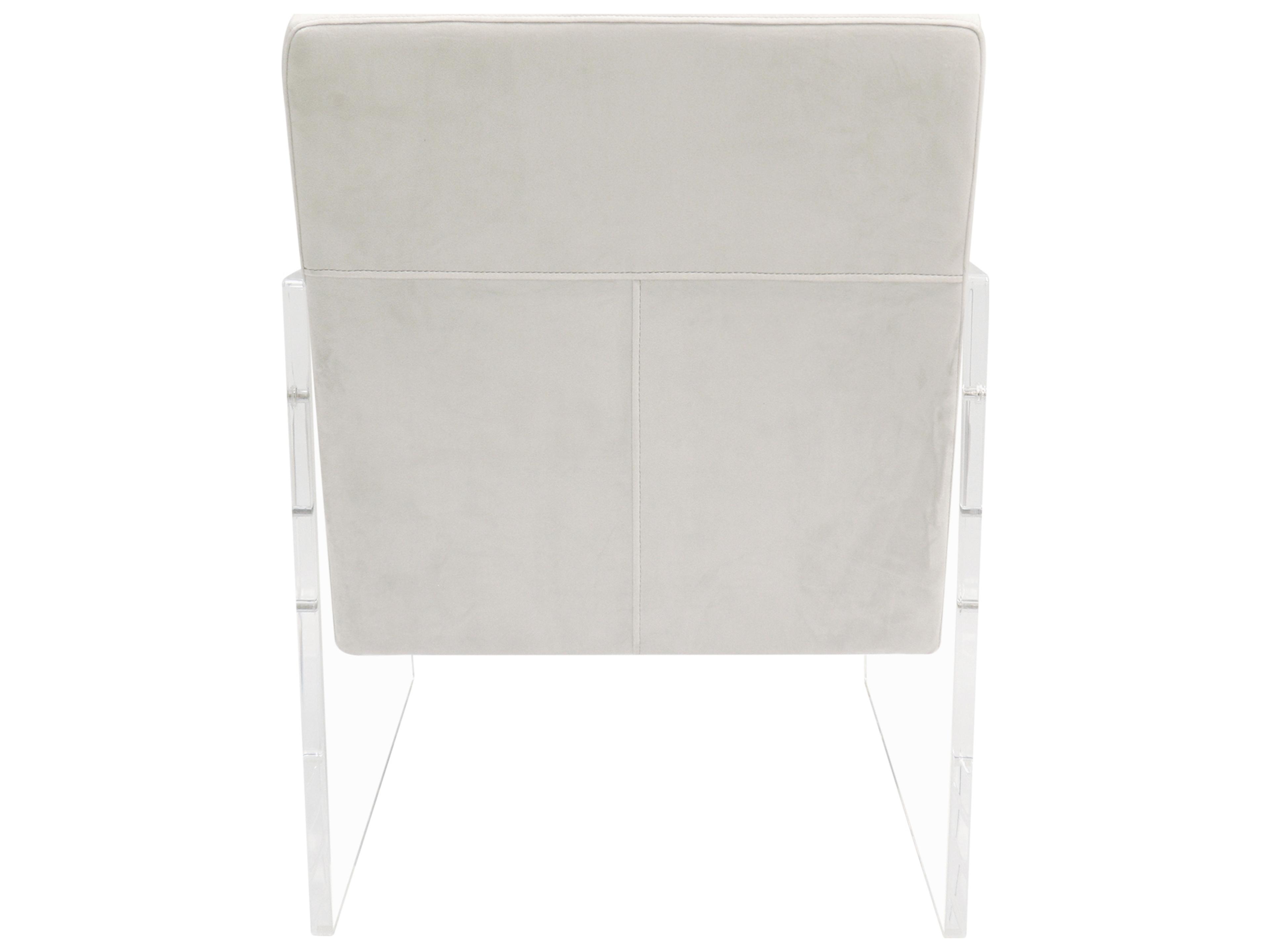 Pasargad Home Tribecca White Velvet Accent Chair