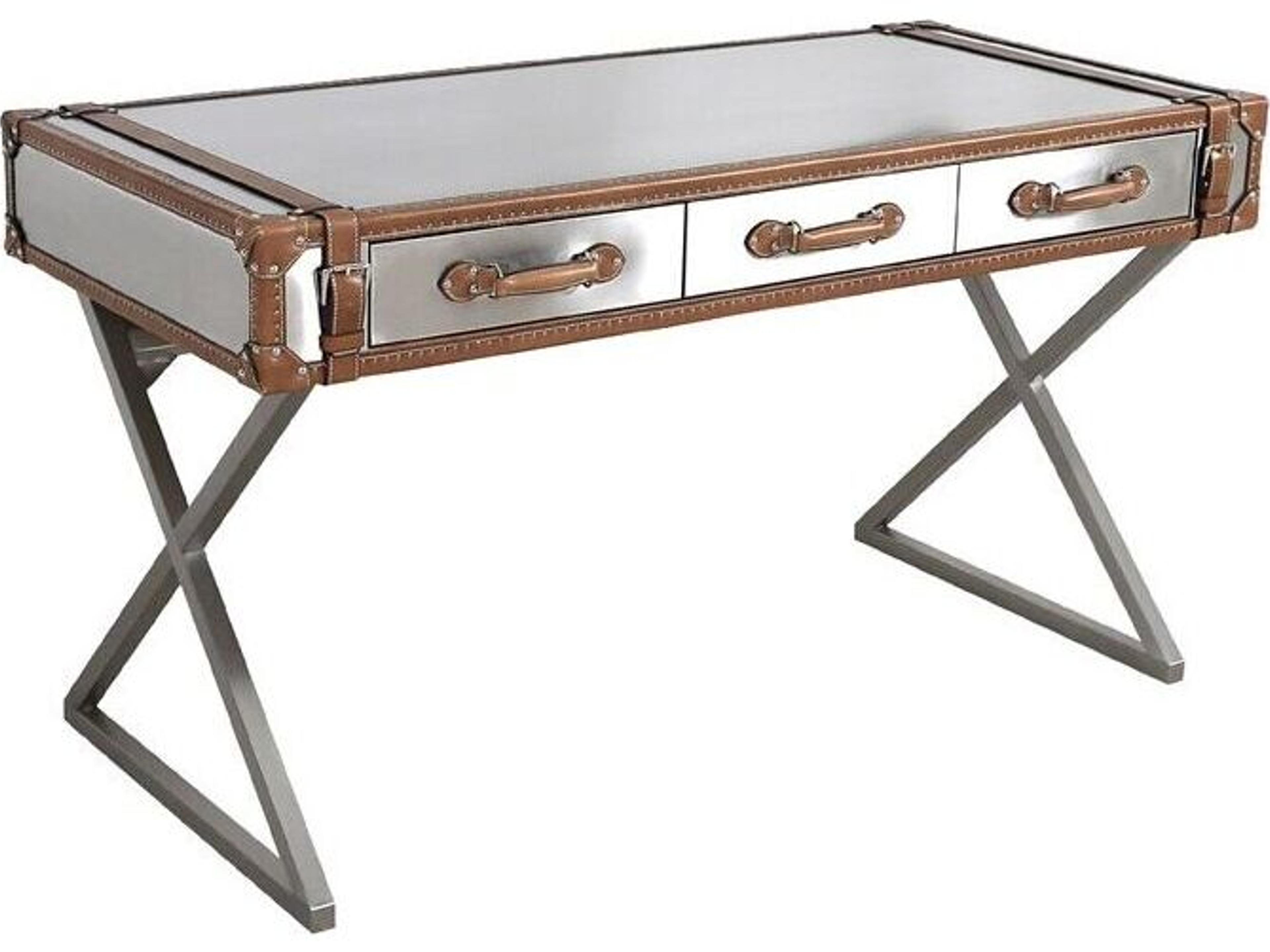 Vicenza Brookline Brown Silver Writing Desk