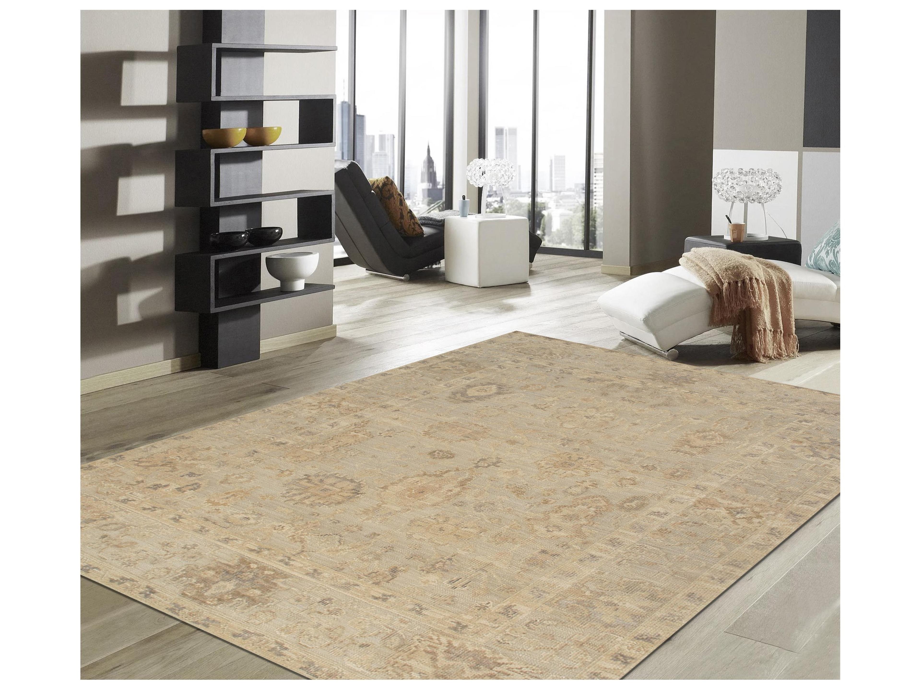 Pasargad Home Oushak Bordered Area Rug