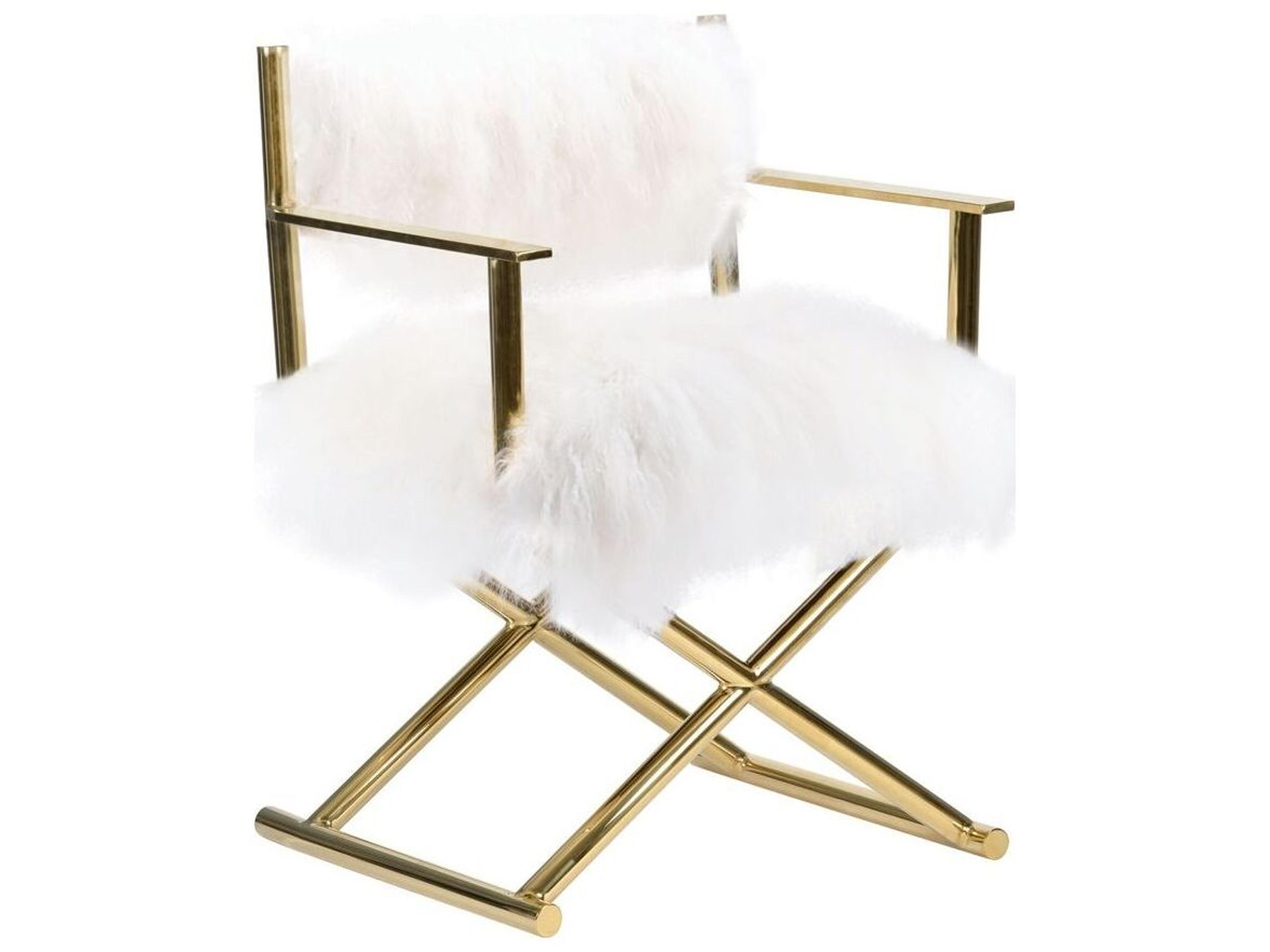 Paris Love White Fur Accent Chair