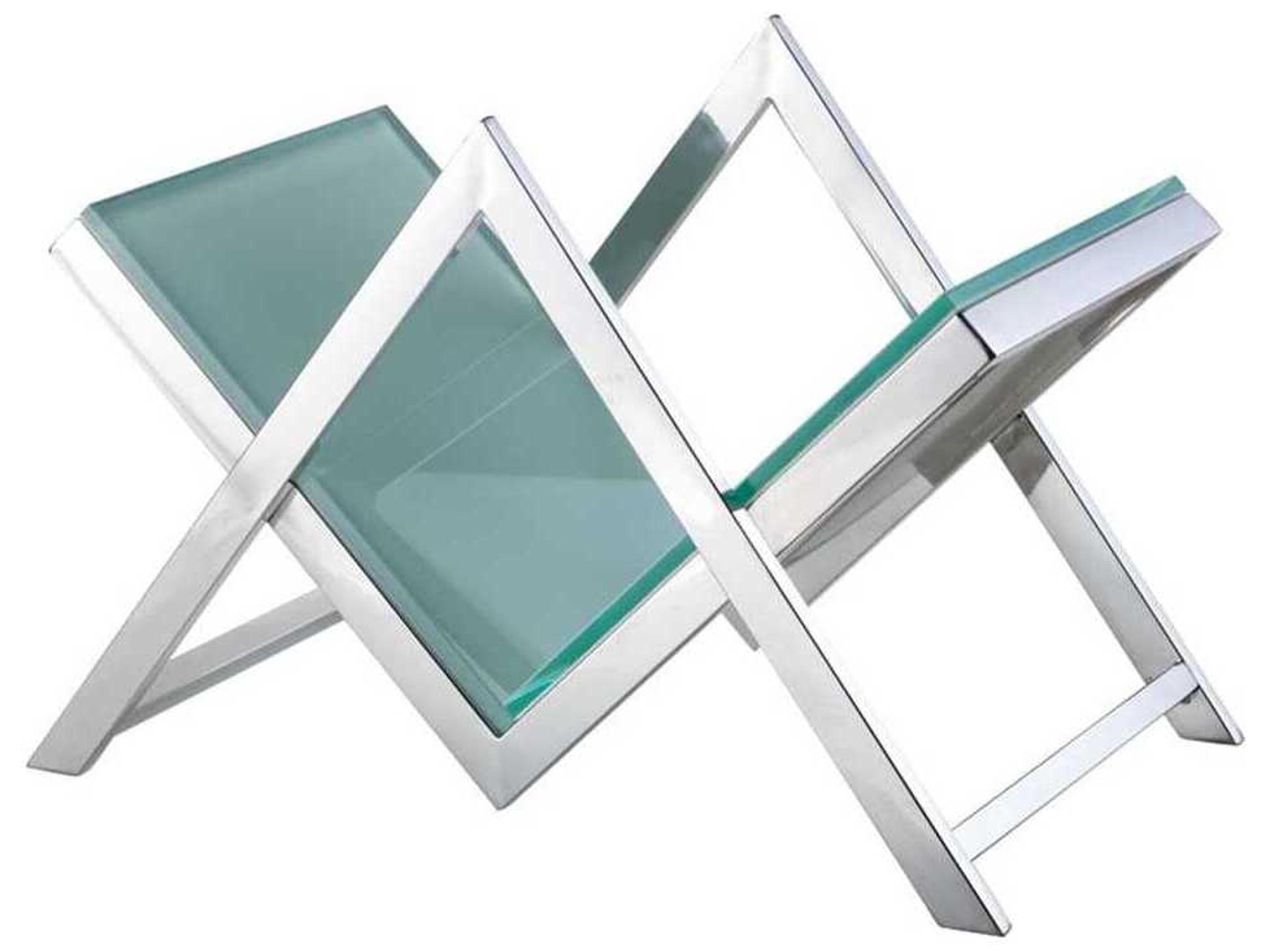 Luxe White Chrome Magazine Rack