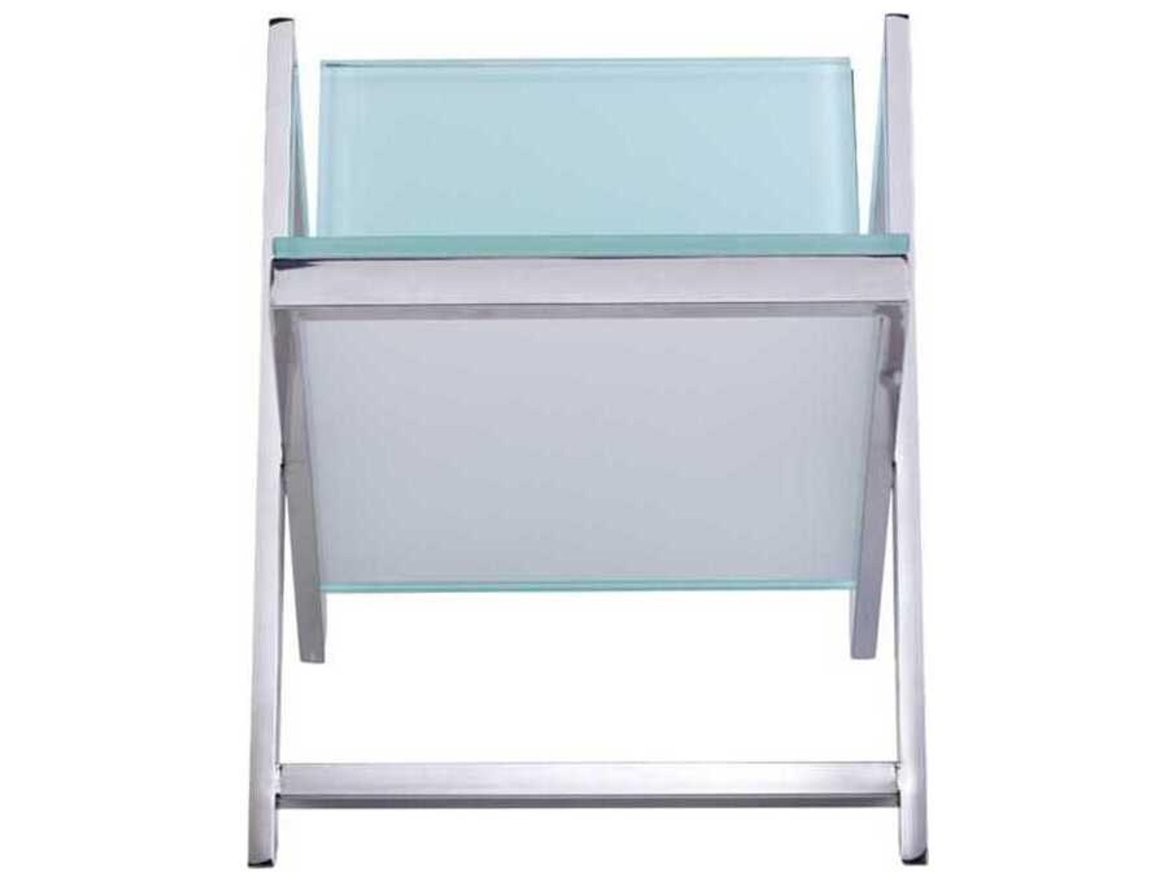Pasargad Home Luxe White Chrome Magazine Rack
