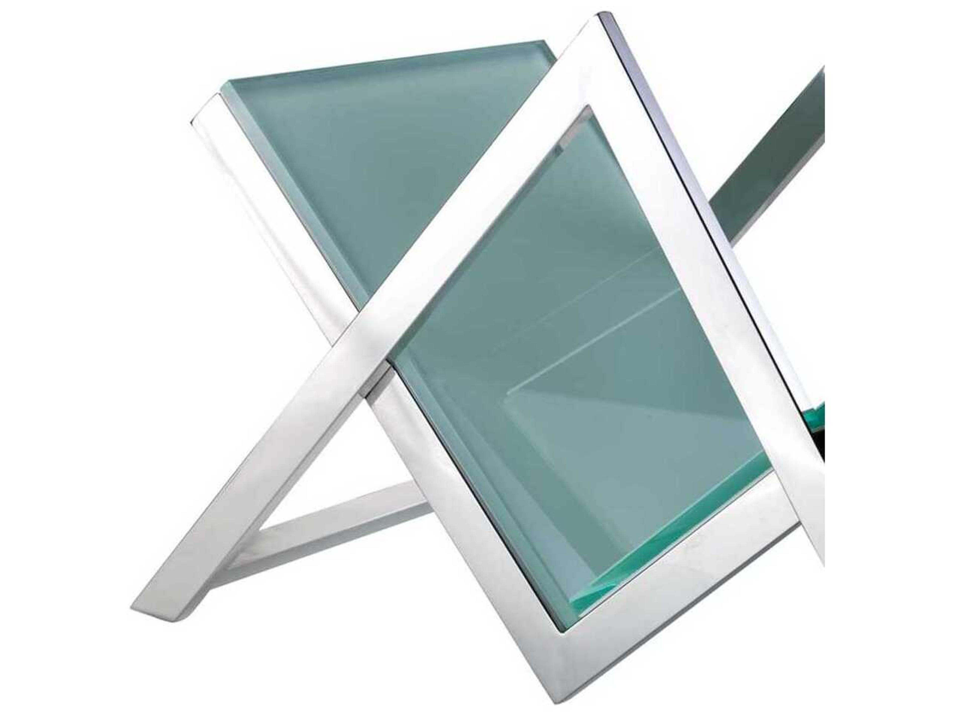 Pasargad Home Luxe White Chrome Magazine Rack