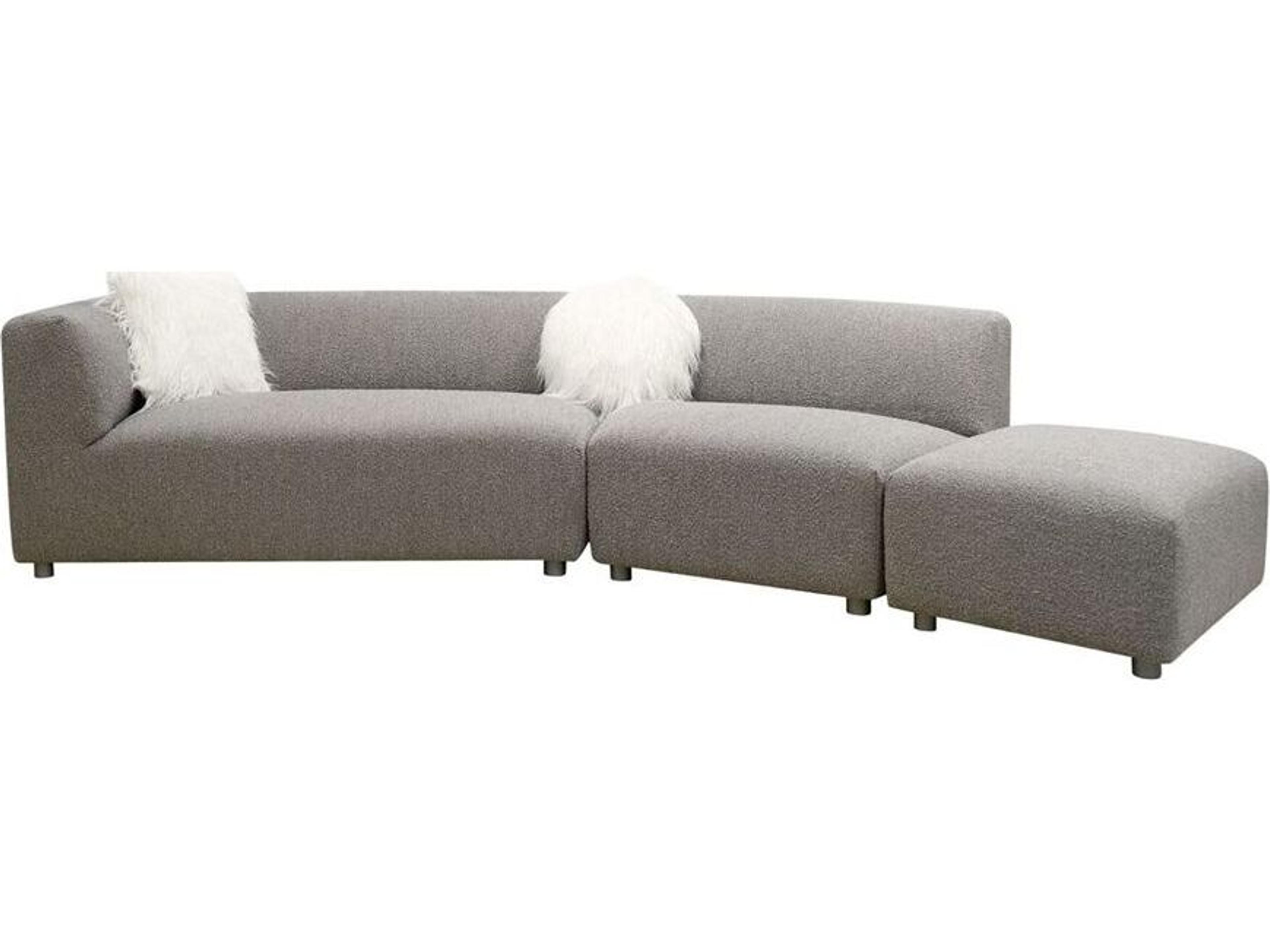 Noho Portofino Gray Upholstered Sectional Sofa