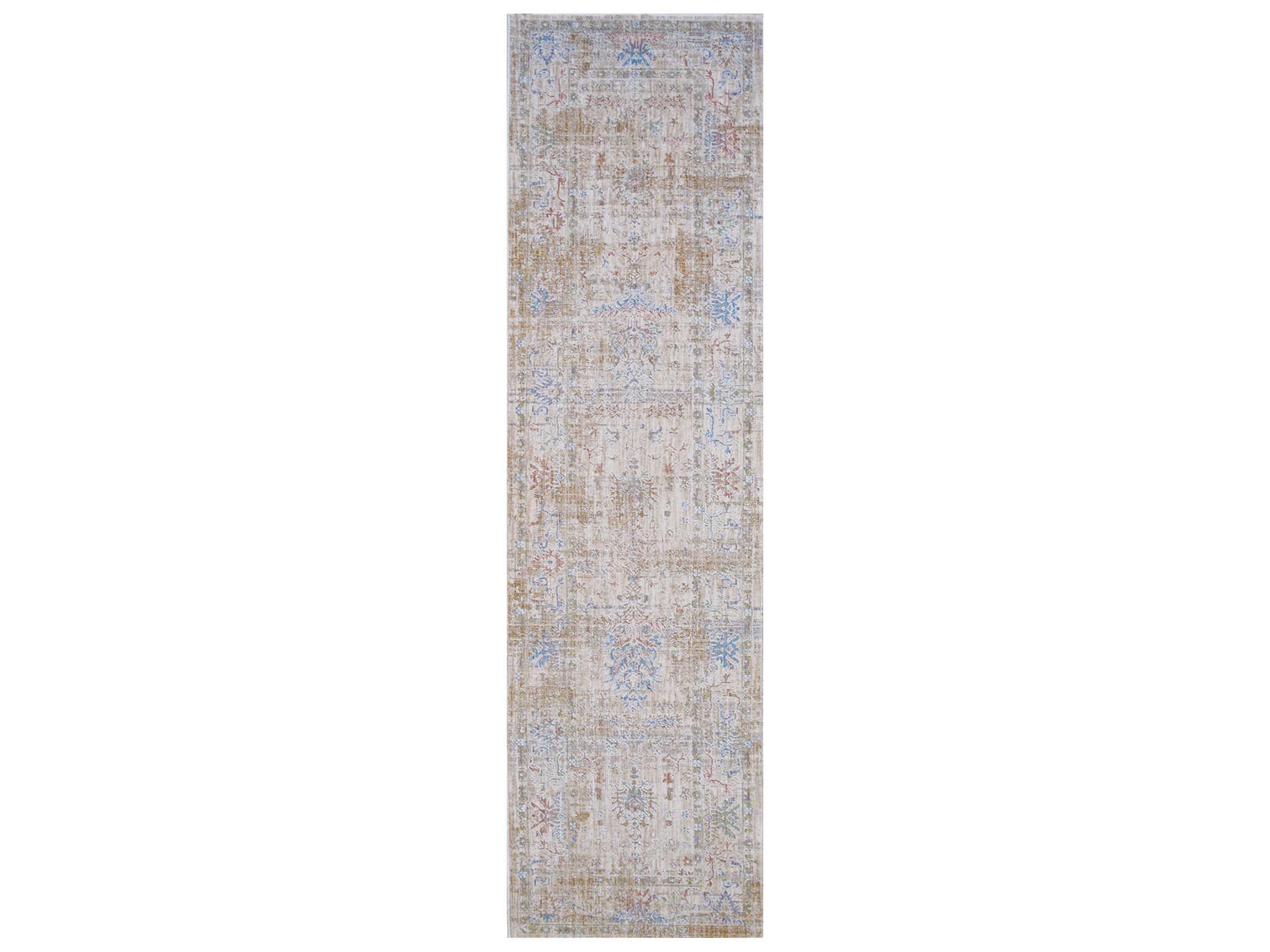 Mona Amber Bordered Runner Area Rug