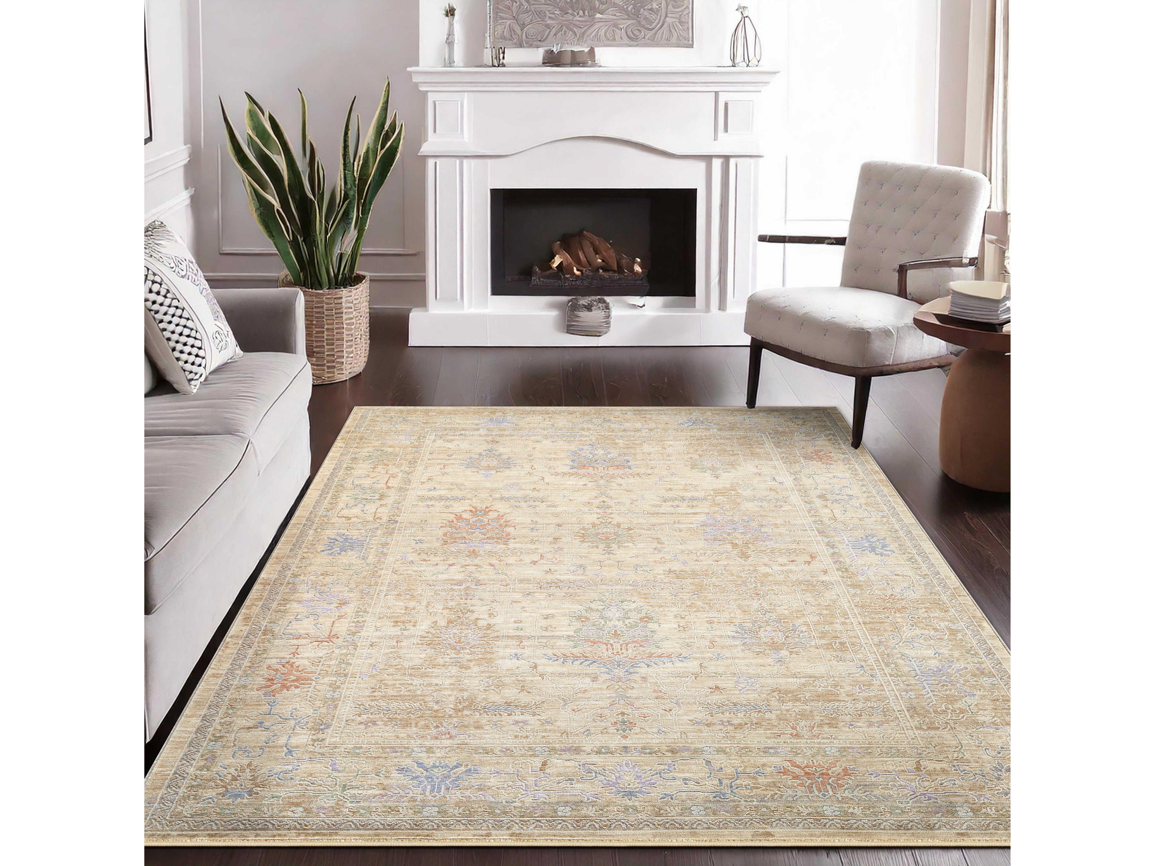 Pasargad Home Mona Amber Bordered Area Rug