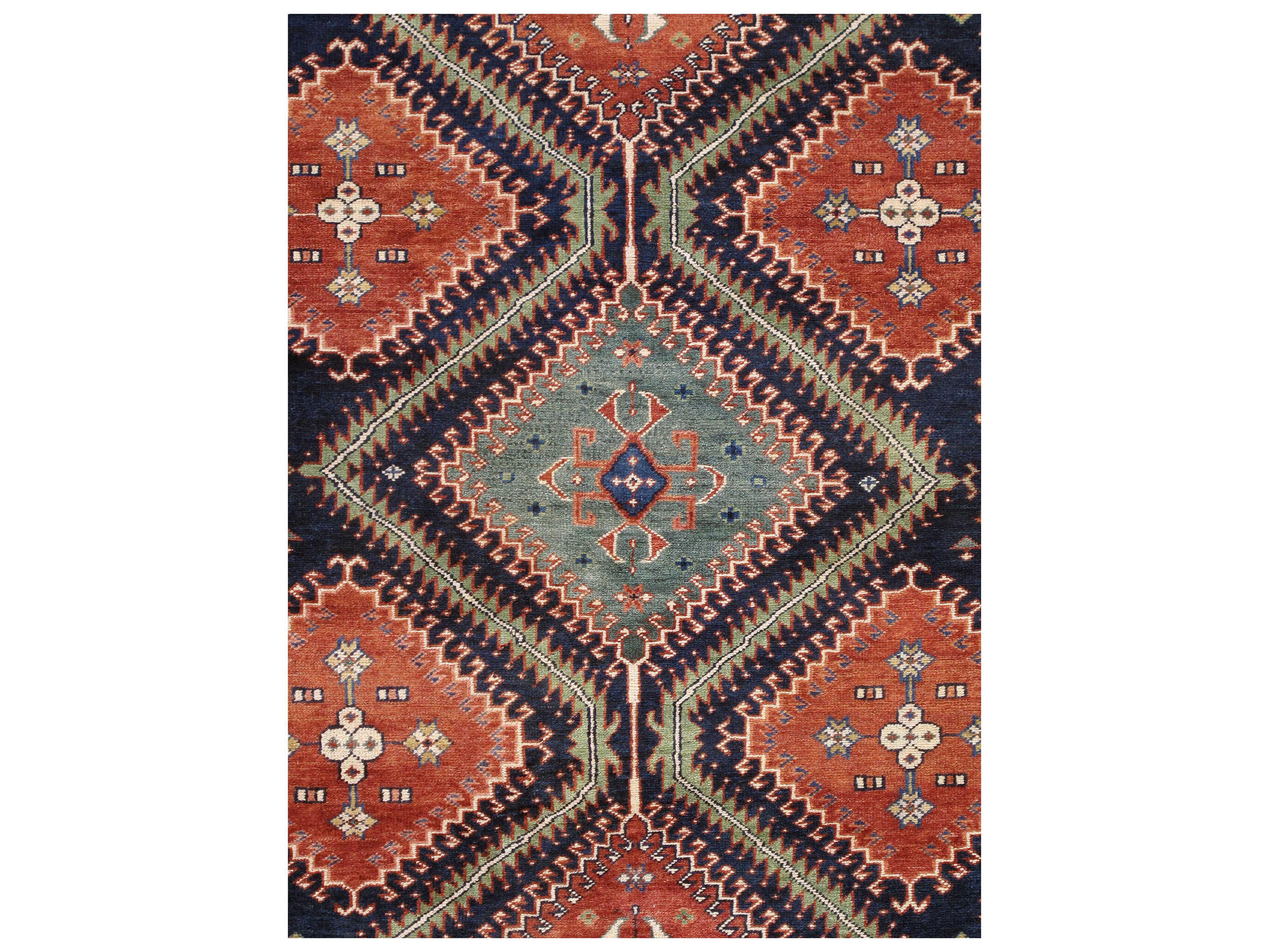 Pasargad Home Kazak Bordered Area Rug