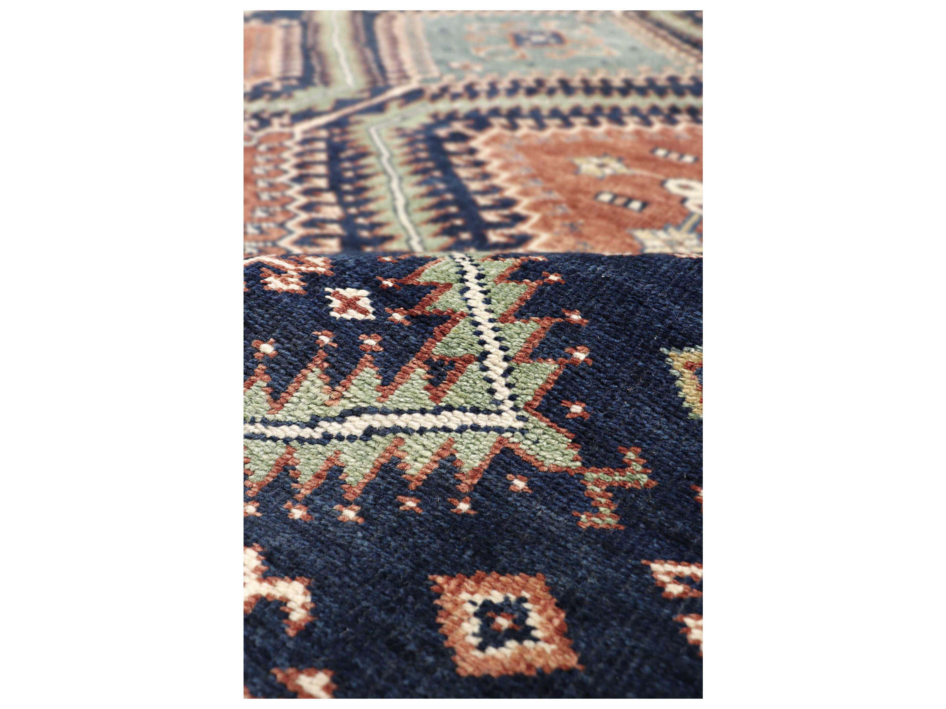 Pasargad Home Kazak Bordered Area Rug