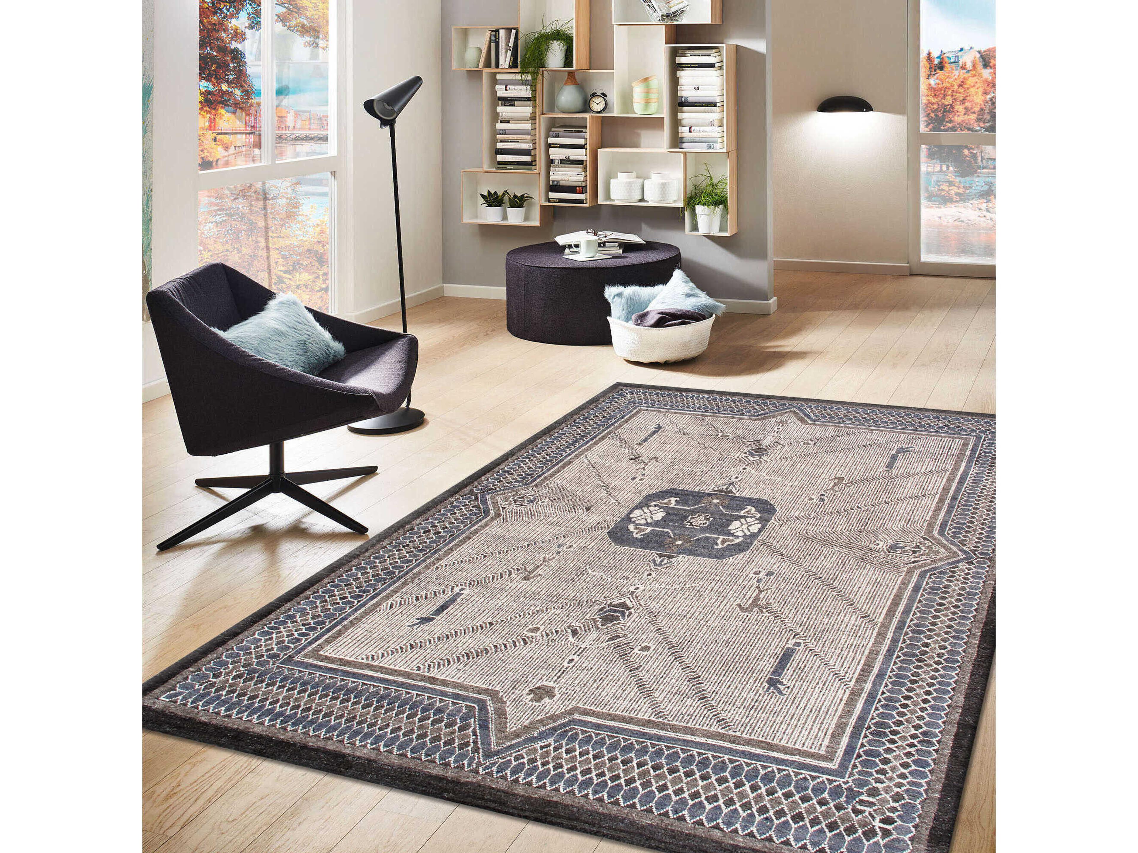 Pasargad Home Khotan Bordered Area Rug