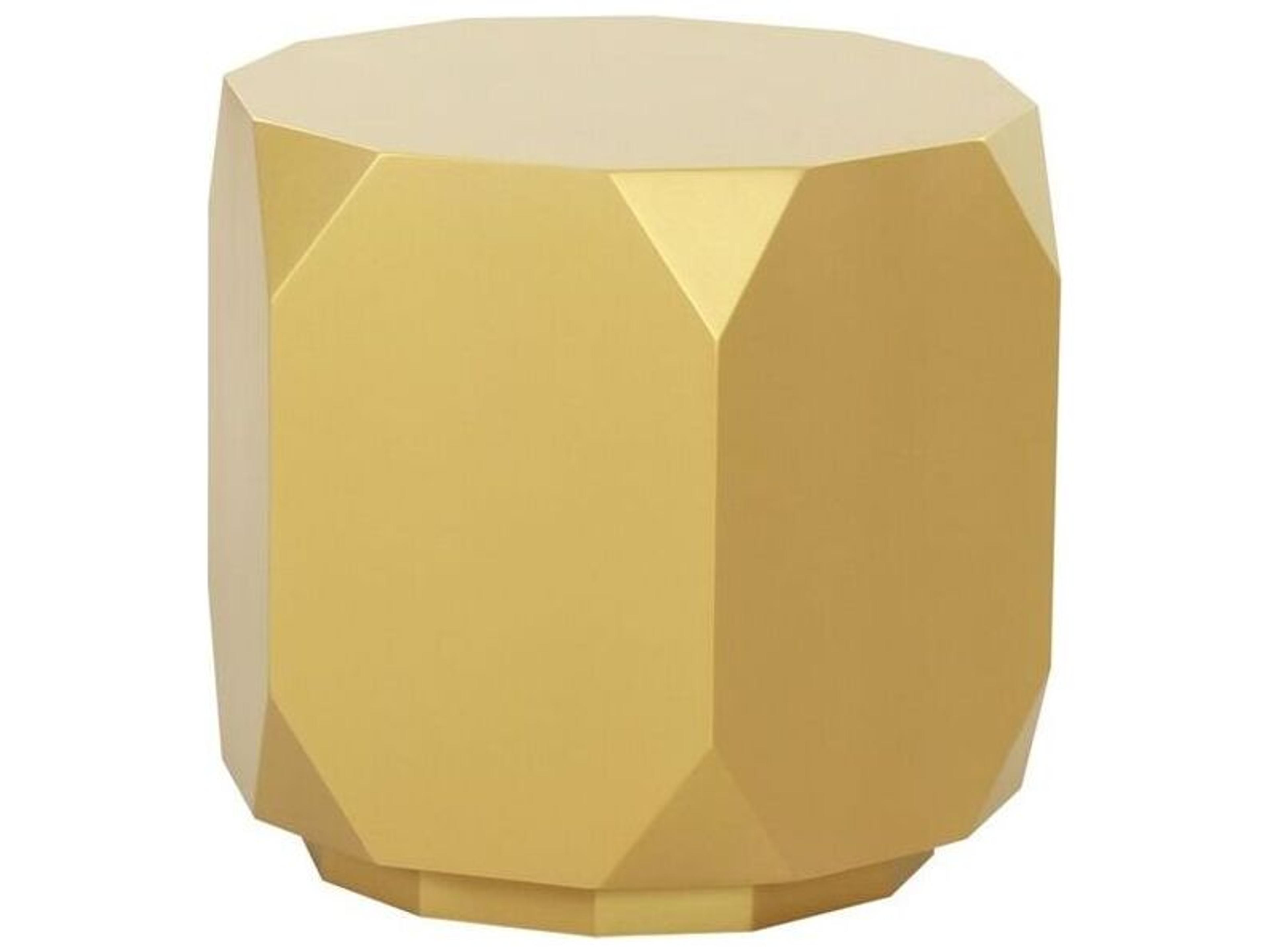 Noho Selva Hexagon Wood Gold End Table