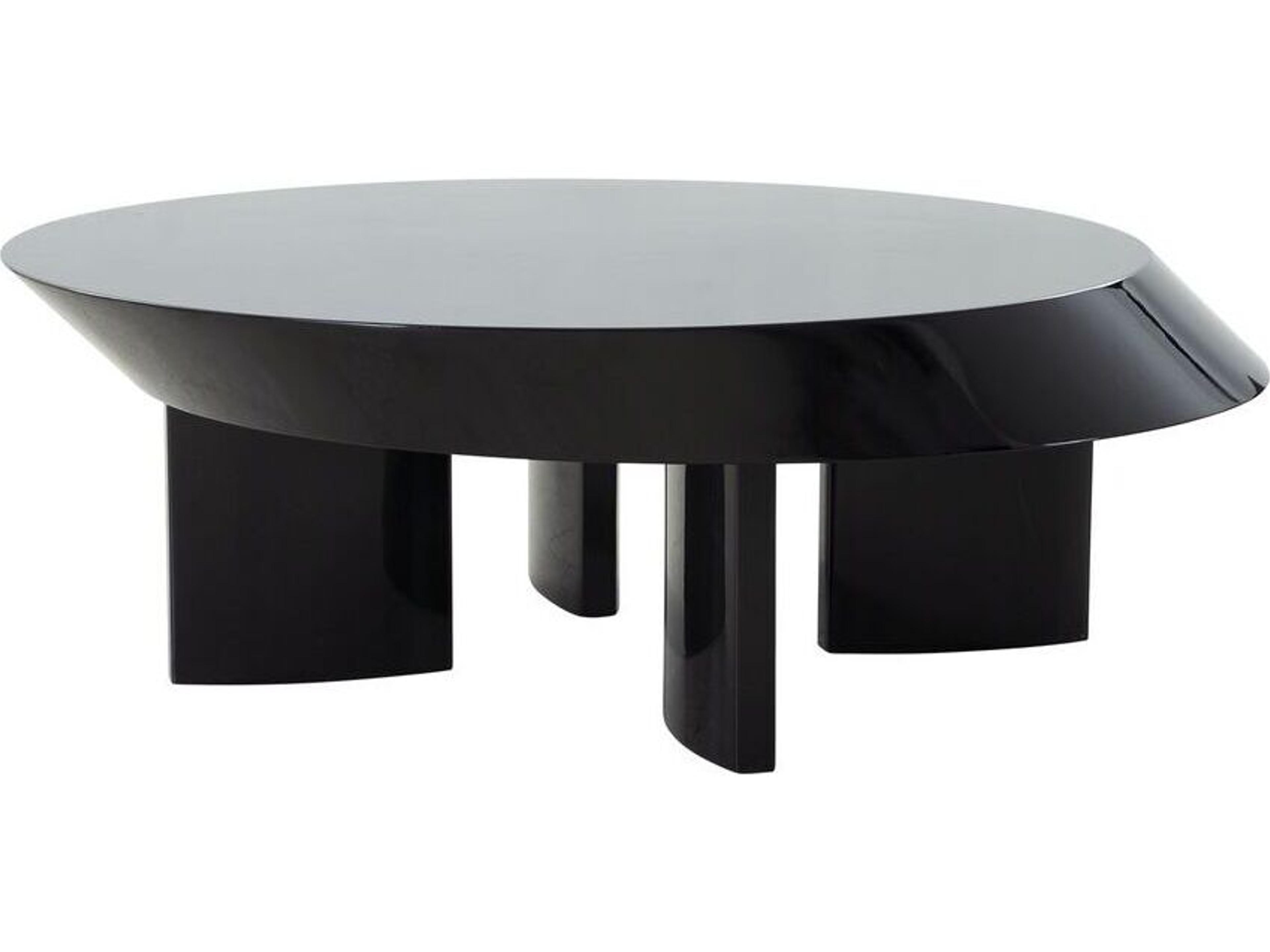 Sorano Rivano Oval Wood Shiny Black Coffee Table
