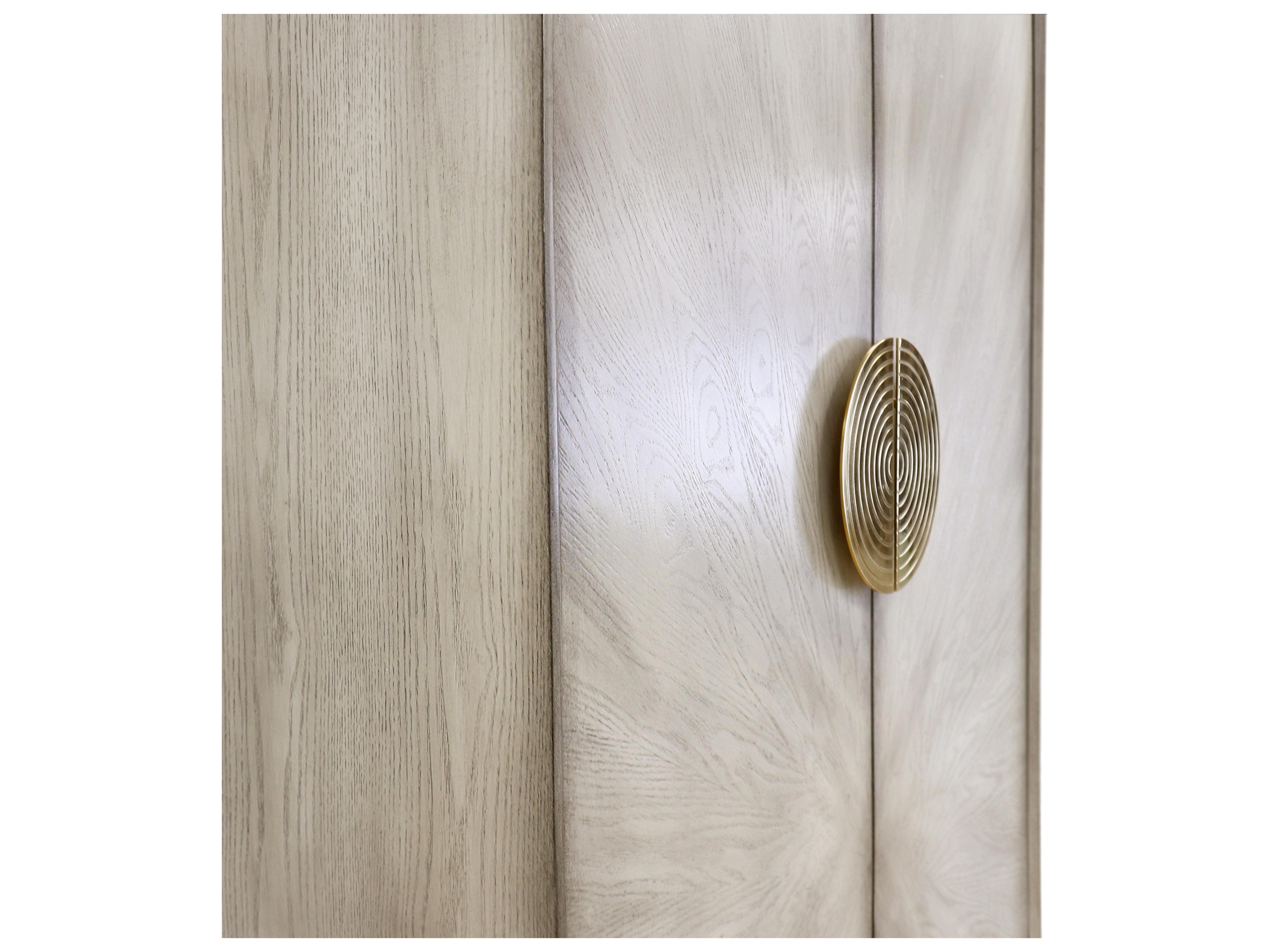 Pasargad Home Calypso Oliver Grey Gold Bar Cabinet