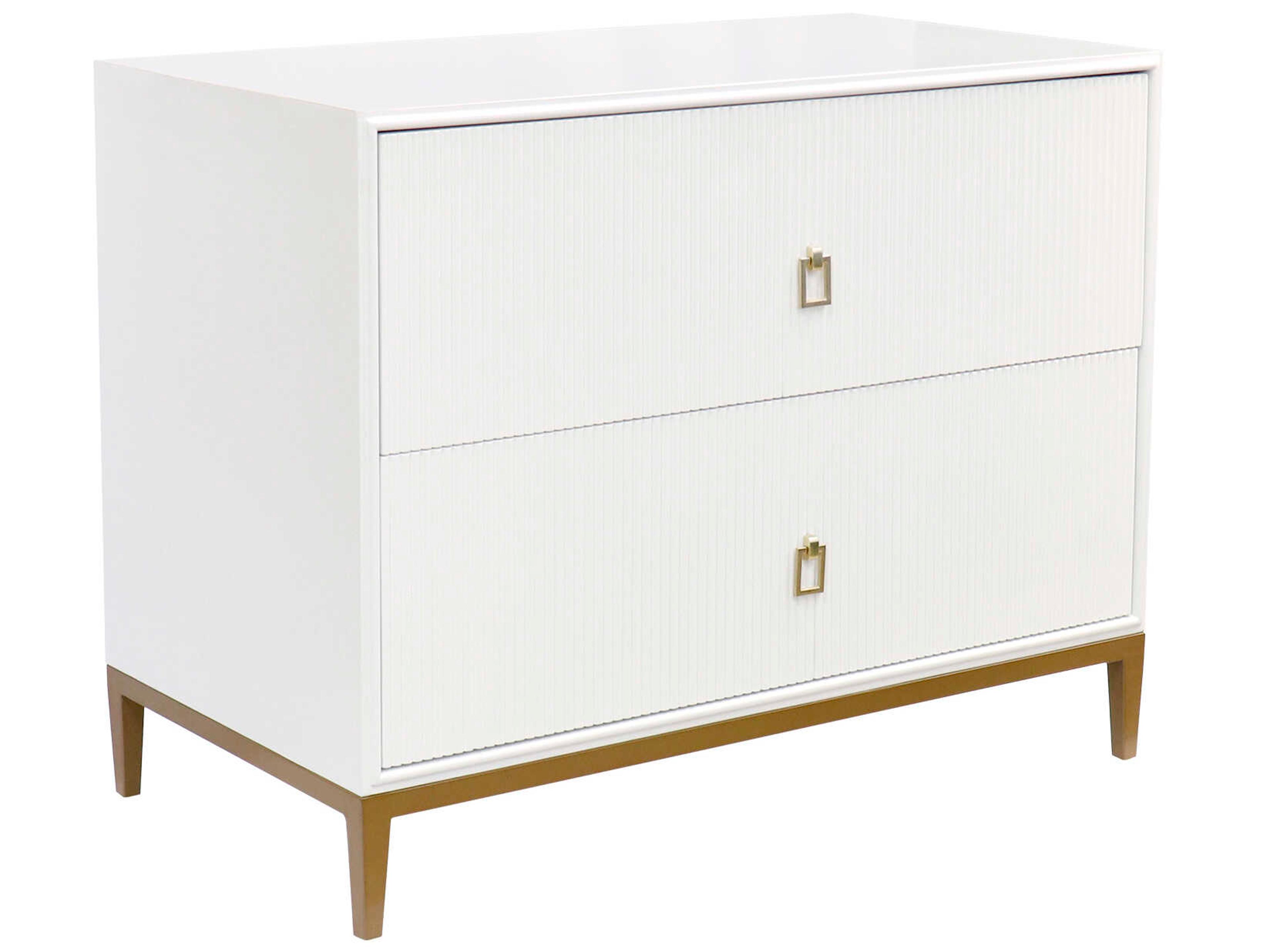 Pearl Victoria 2-Drawers White Nightstand