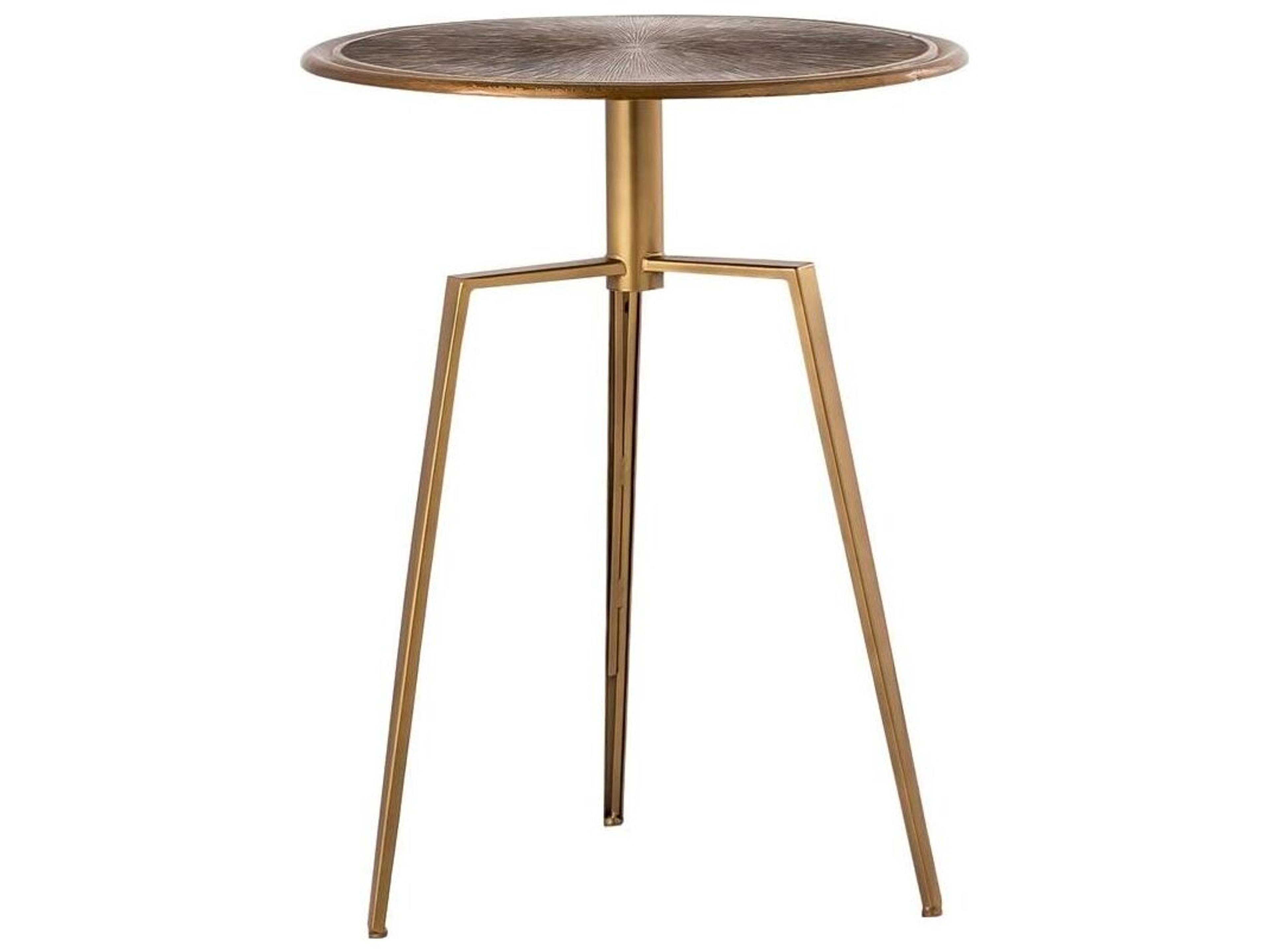 Byzantine Delos Round Metal Antique Brass End Table