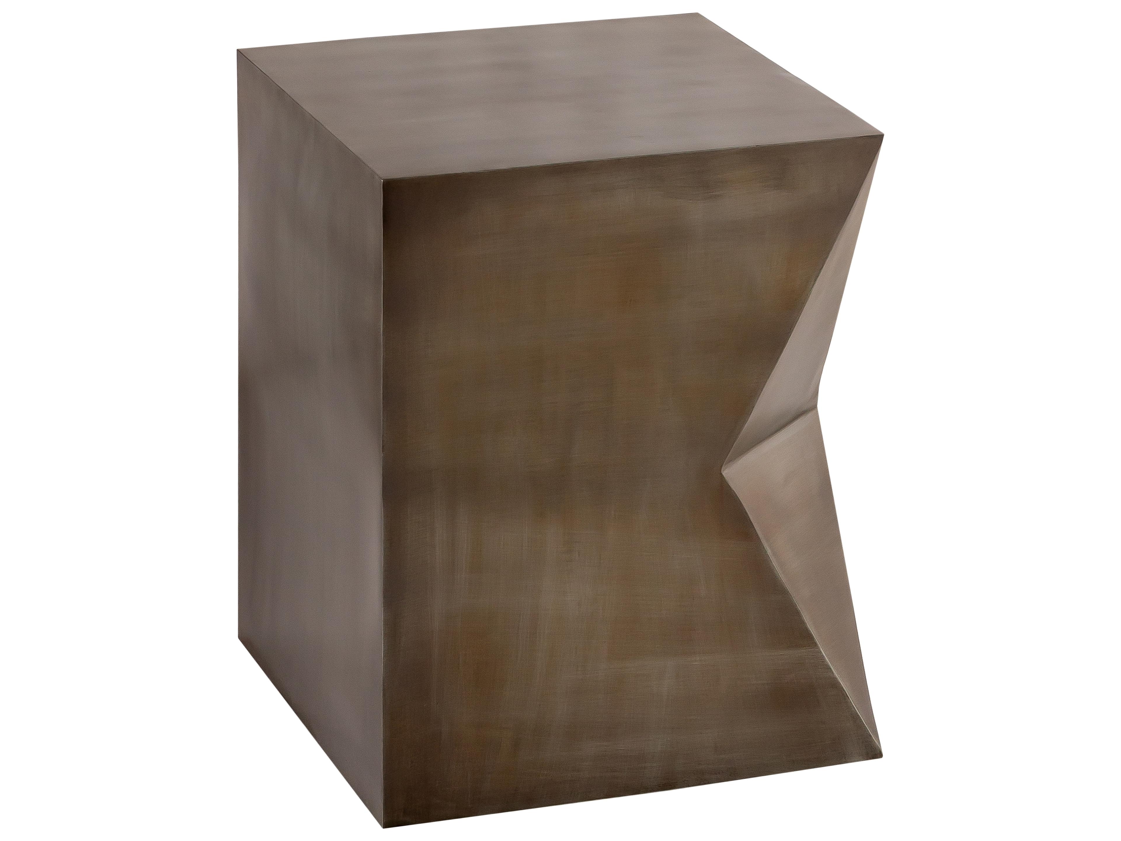 Byzantine Aleksy Square Metal Grey End Table