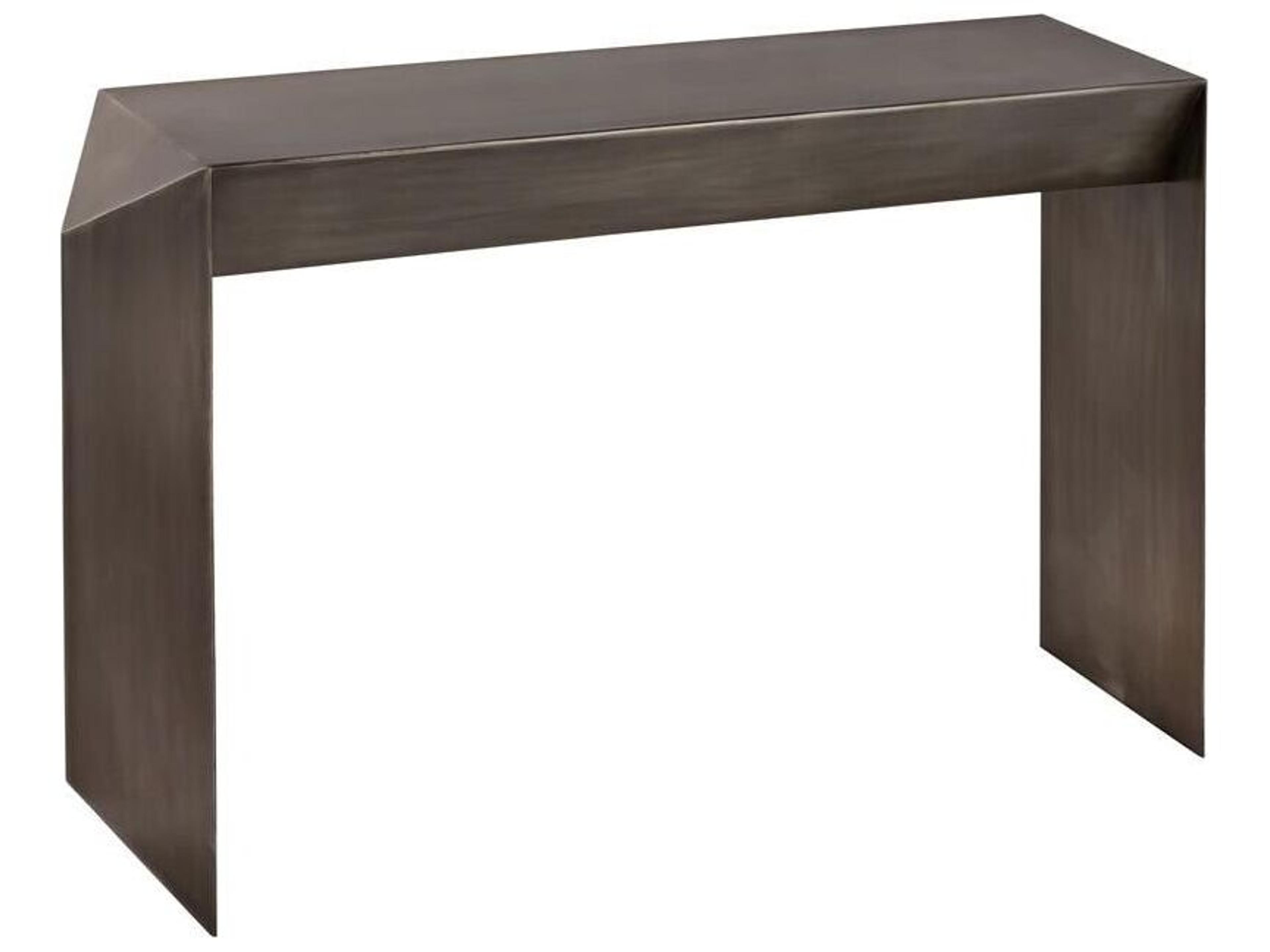 Byzantine Katya Rectangular Metal Antique Grey Console Table