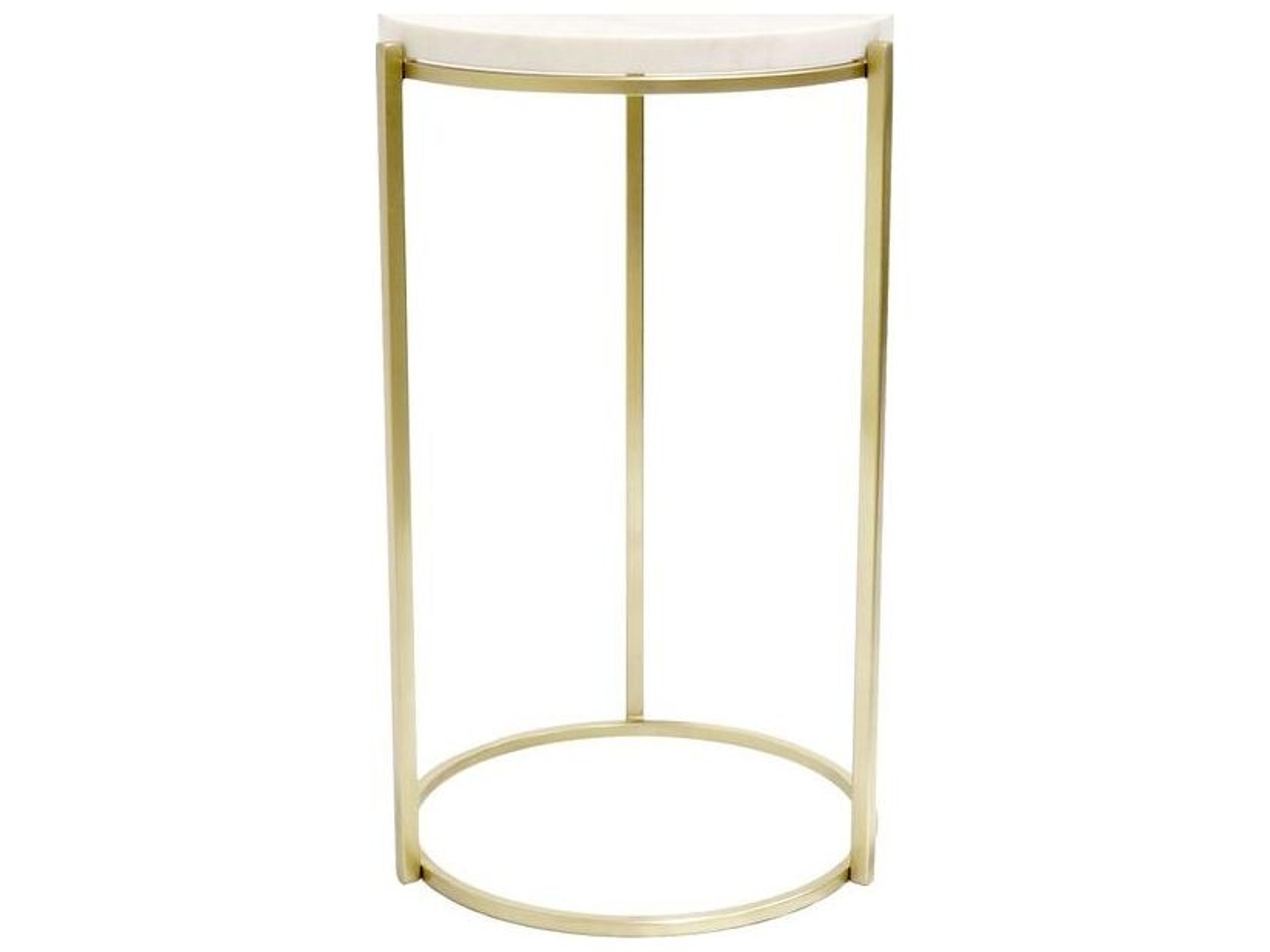 Beacon Carina Round Marble White Gold End Table