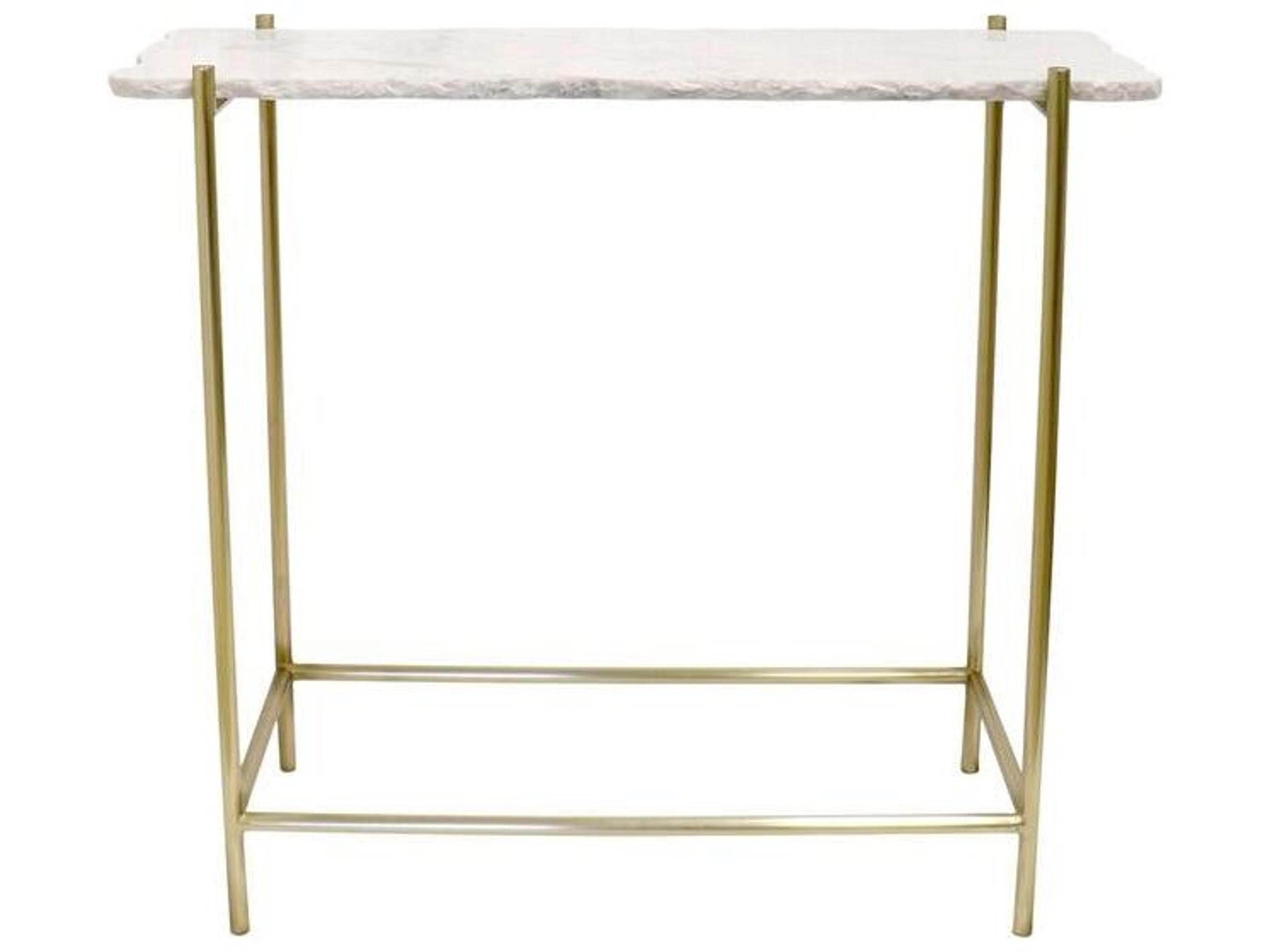 Beacon Vasto Rectangular Marble White Gold Console Table