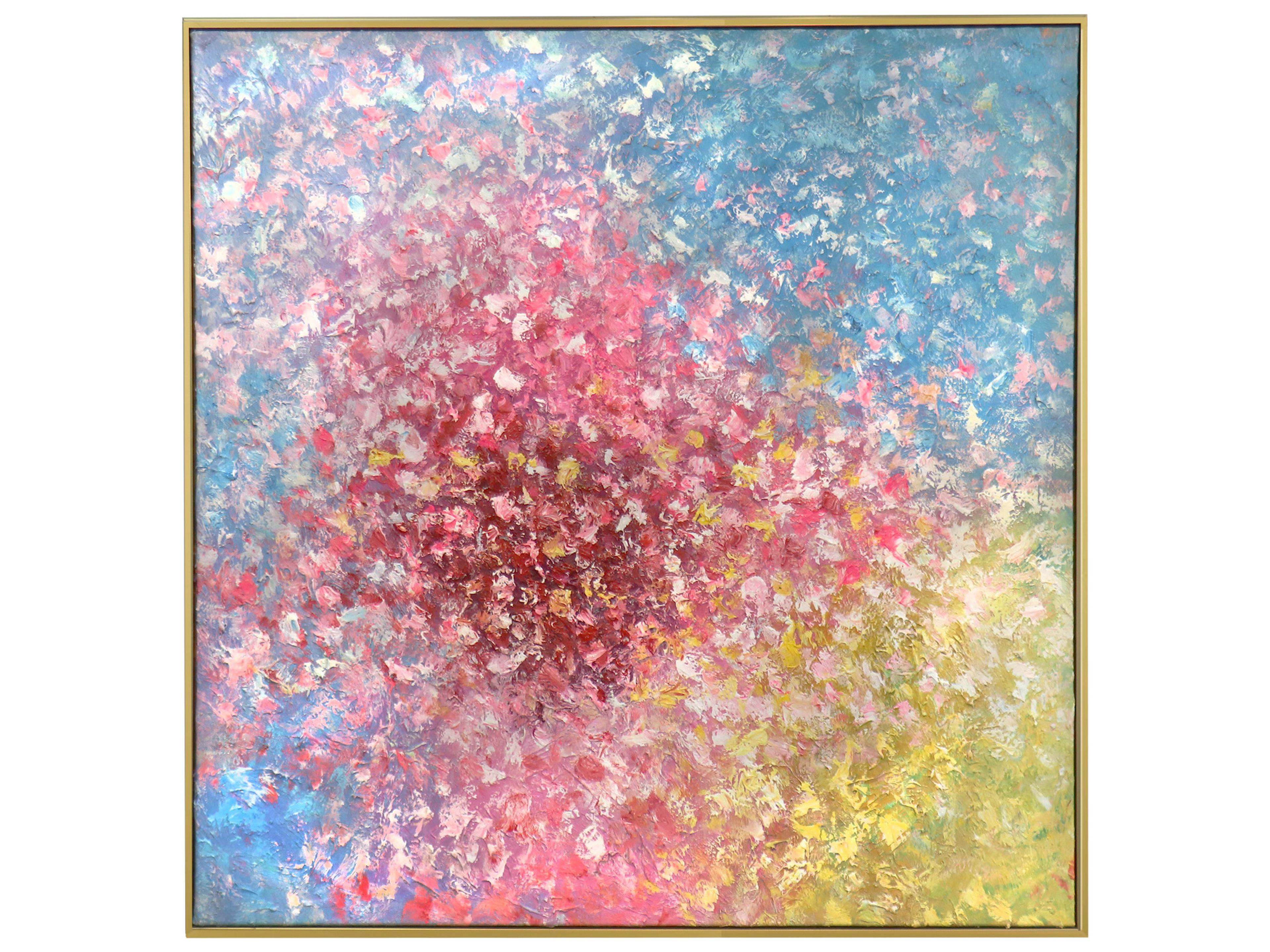 Lush Symphony Hand-Painted Multicolor Abstract Painting