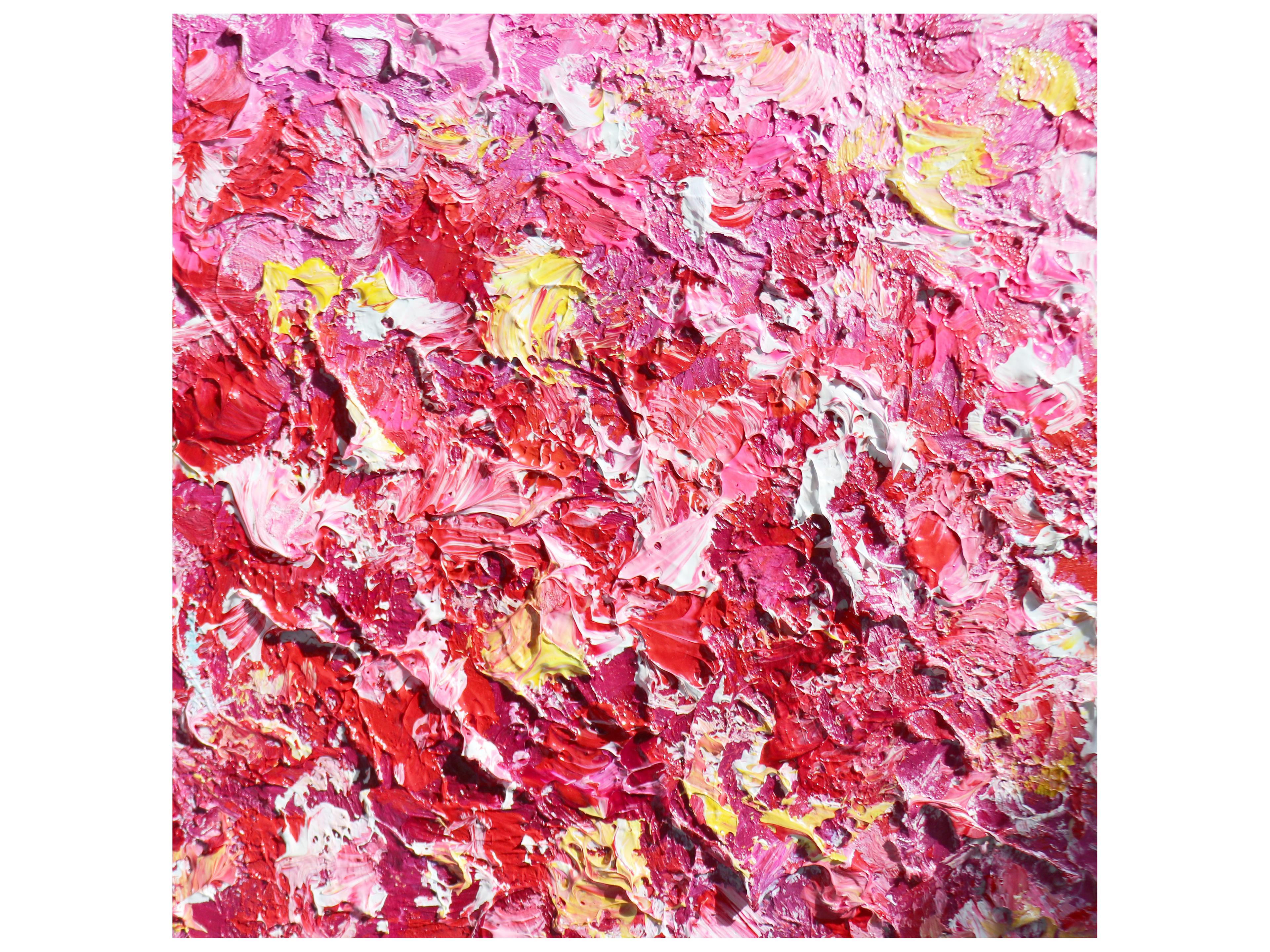 Pasargad Home Lush Symphony Hand-Painted Multicolor Abstract Painting 