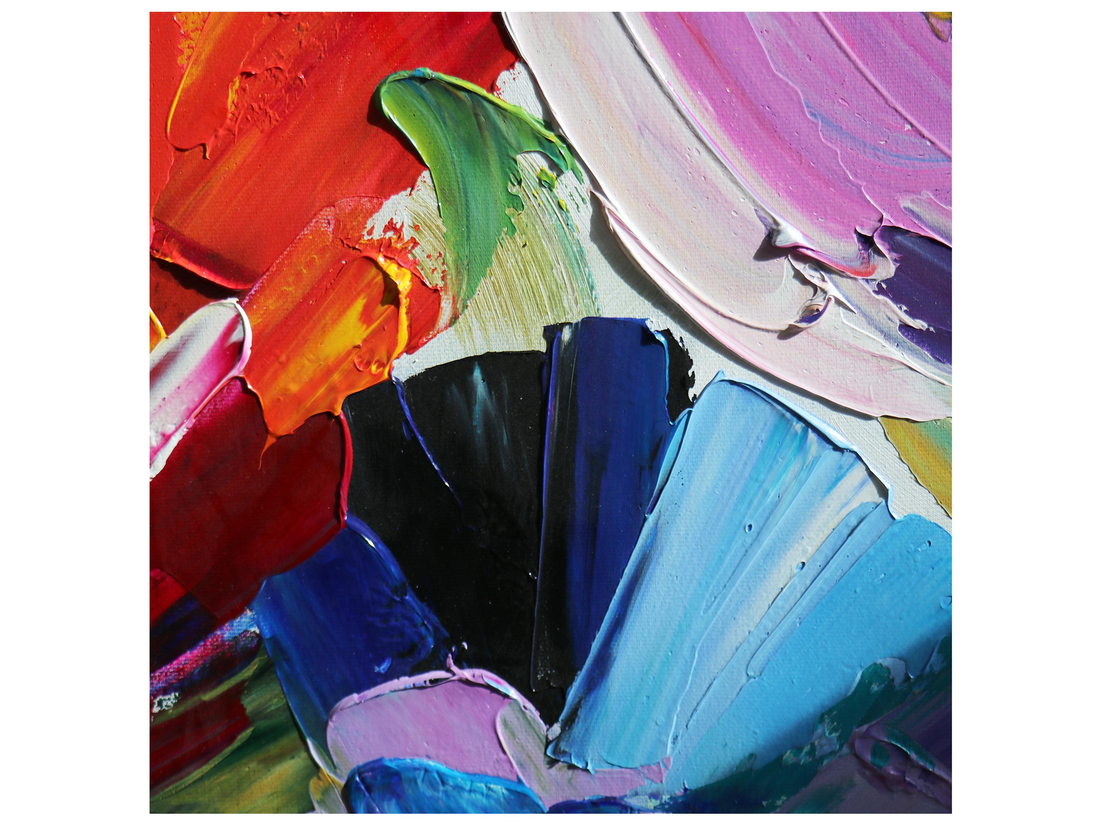 Pasargad Home Lush Petals Hand-Painted Floral Oil Painting