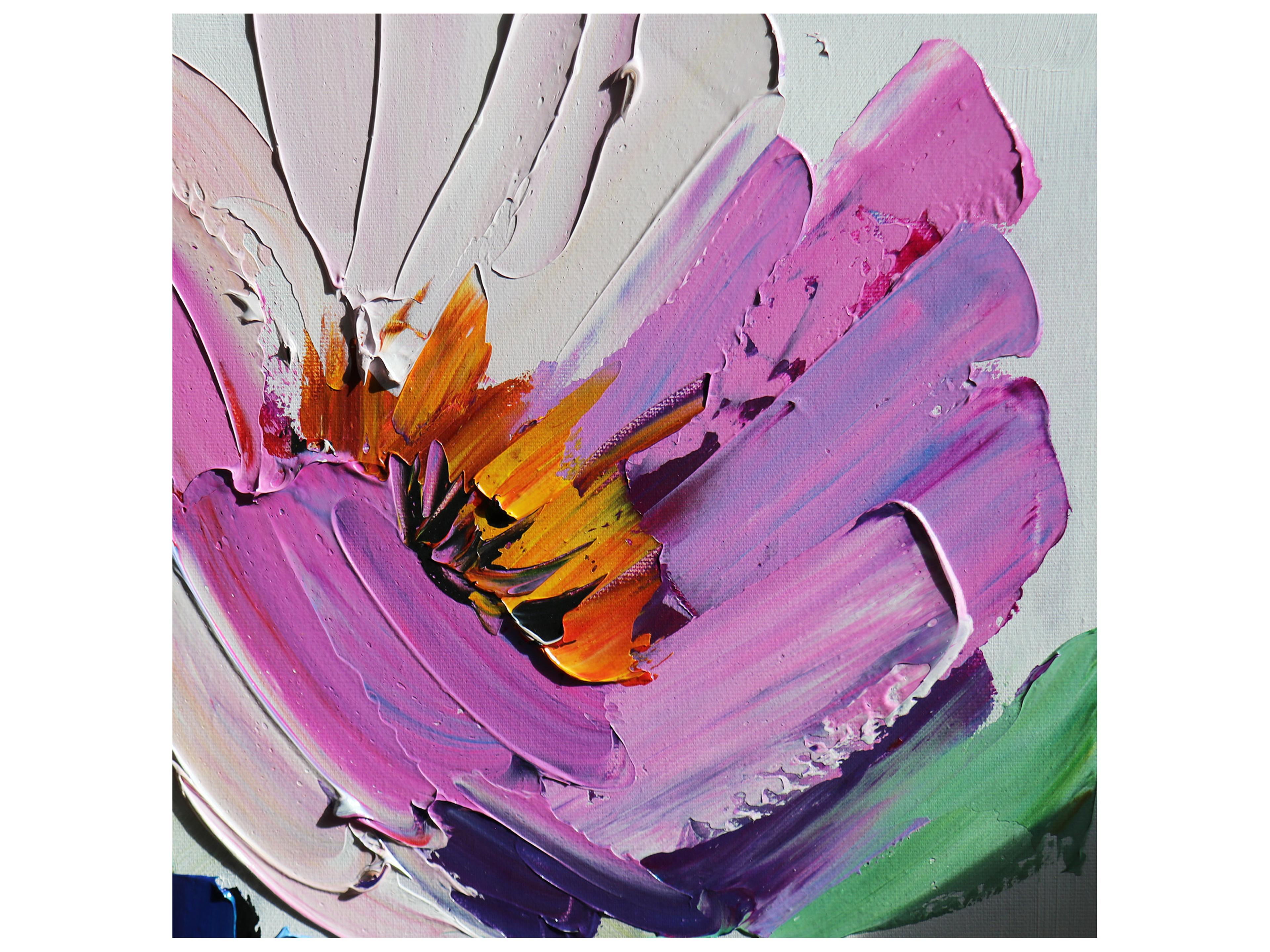 Pasargad Home Lush Petals Hand-Painted Floral Oil Painting