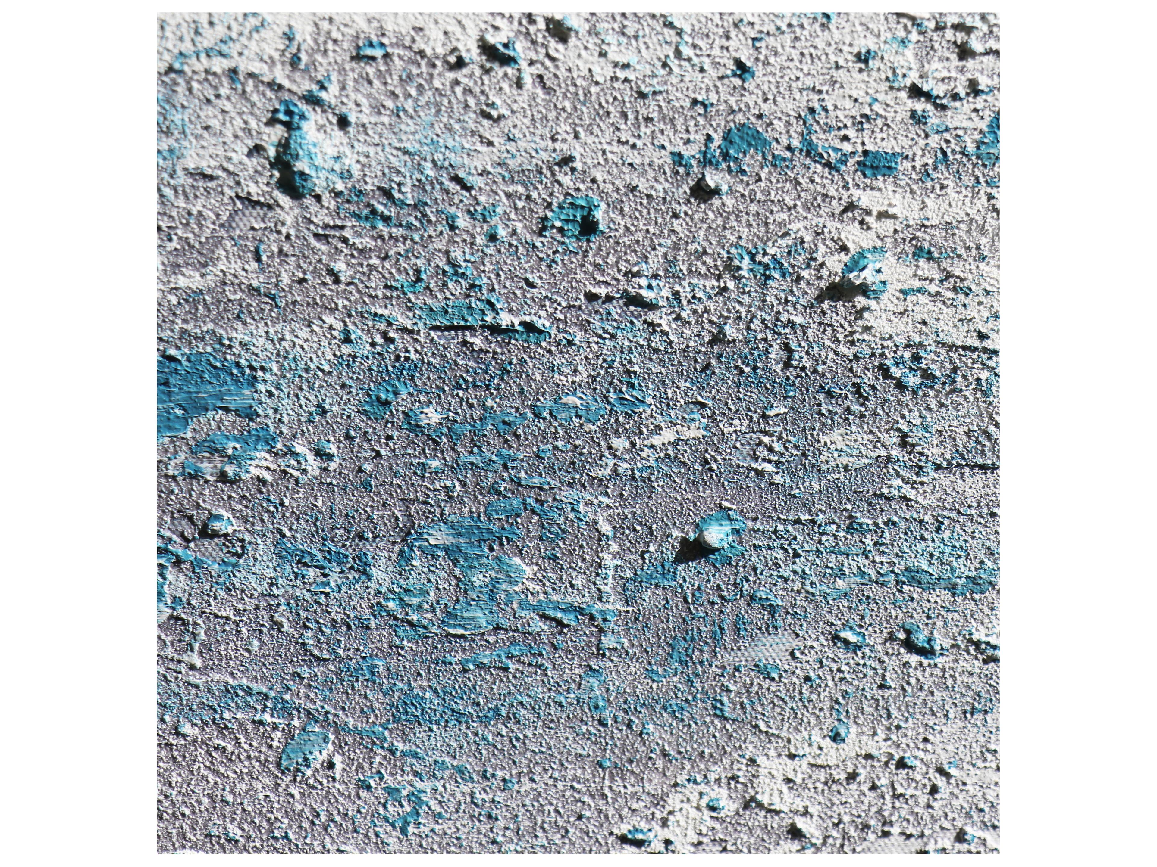 Pasargad Home Lush Interval White Blue Hand-Painted Abstract Oil Painting