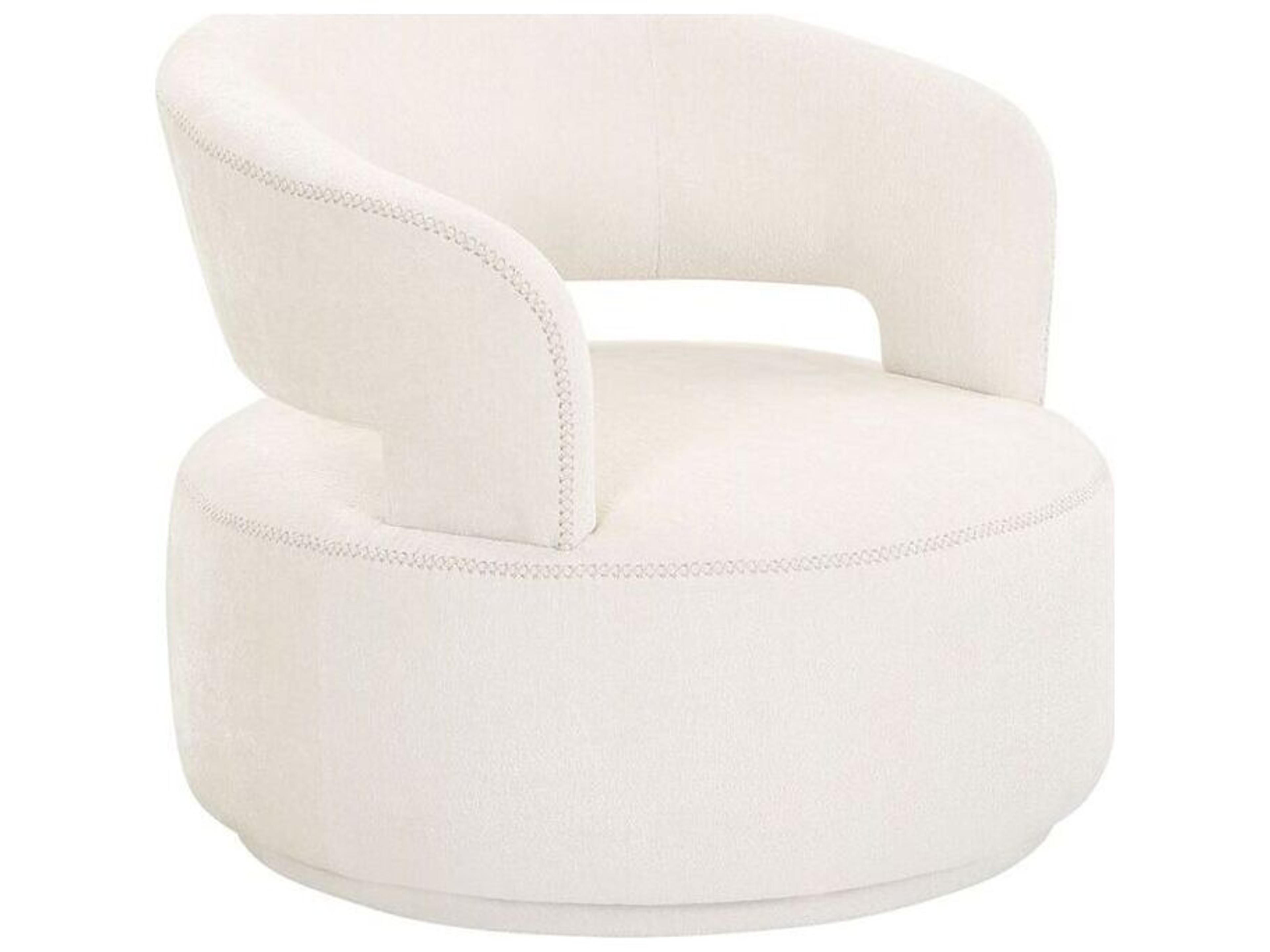 Noho Piagia Swivel White Accent Chair