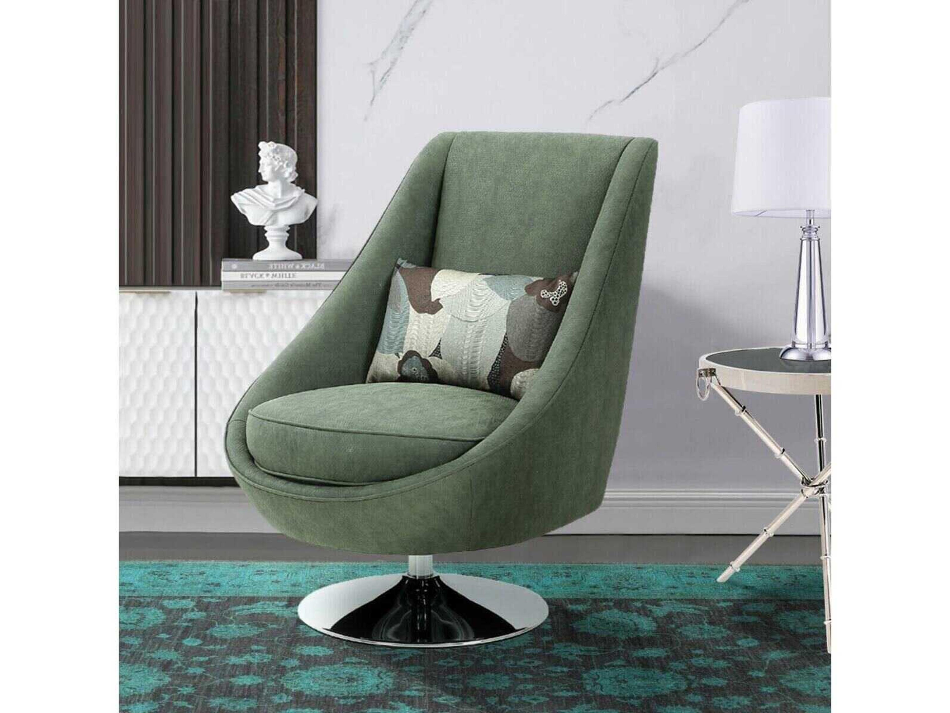Pasargad Home Noho Mason Swivel Green Accent Chair