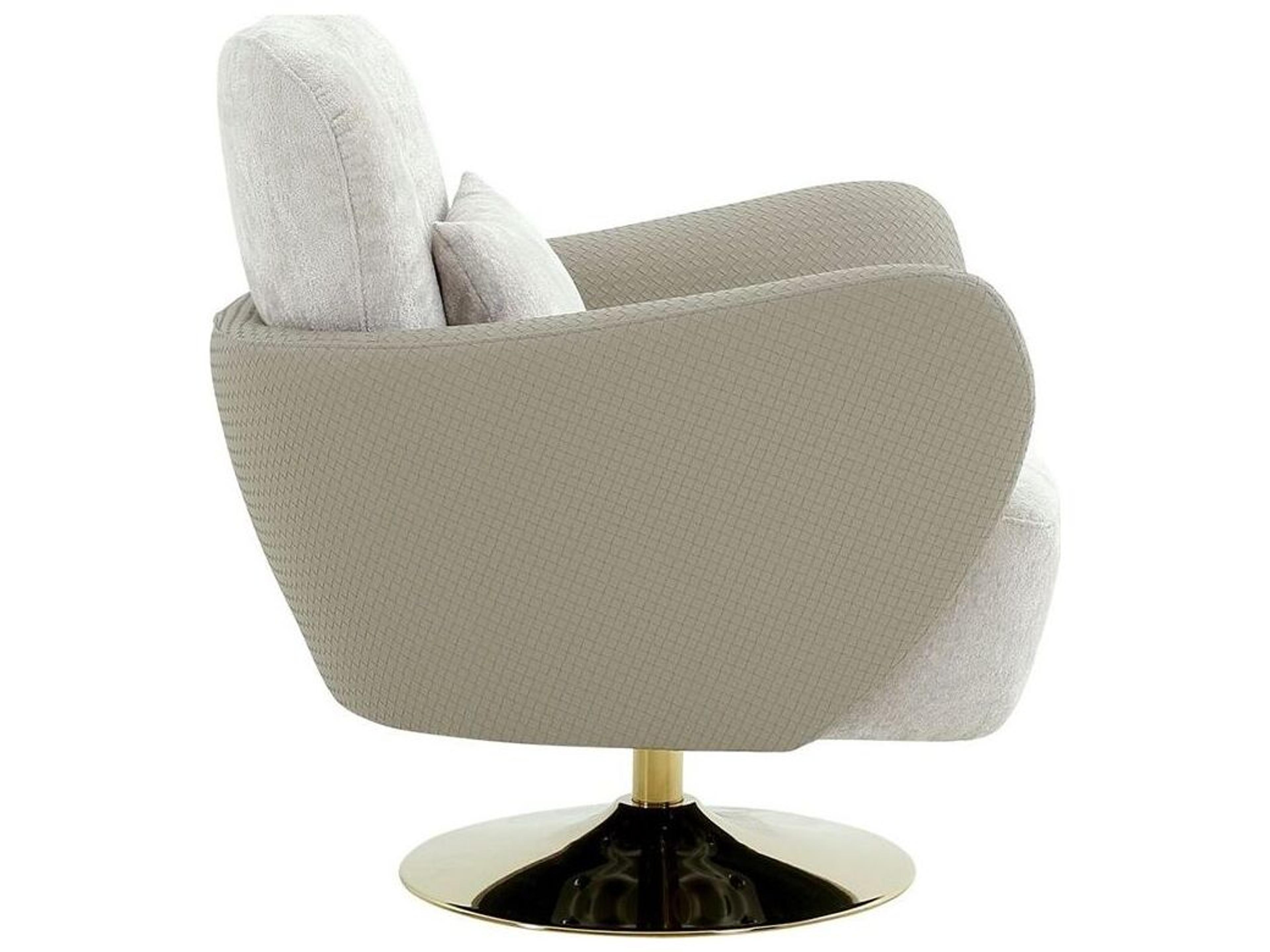 Pasargad Home Noho Mercer Swivel Beige Accent Chair