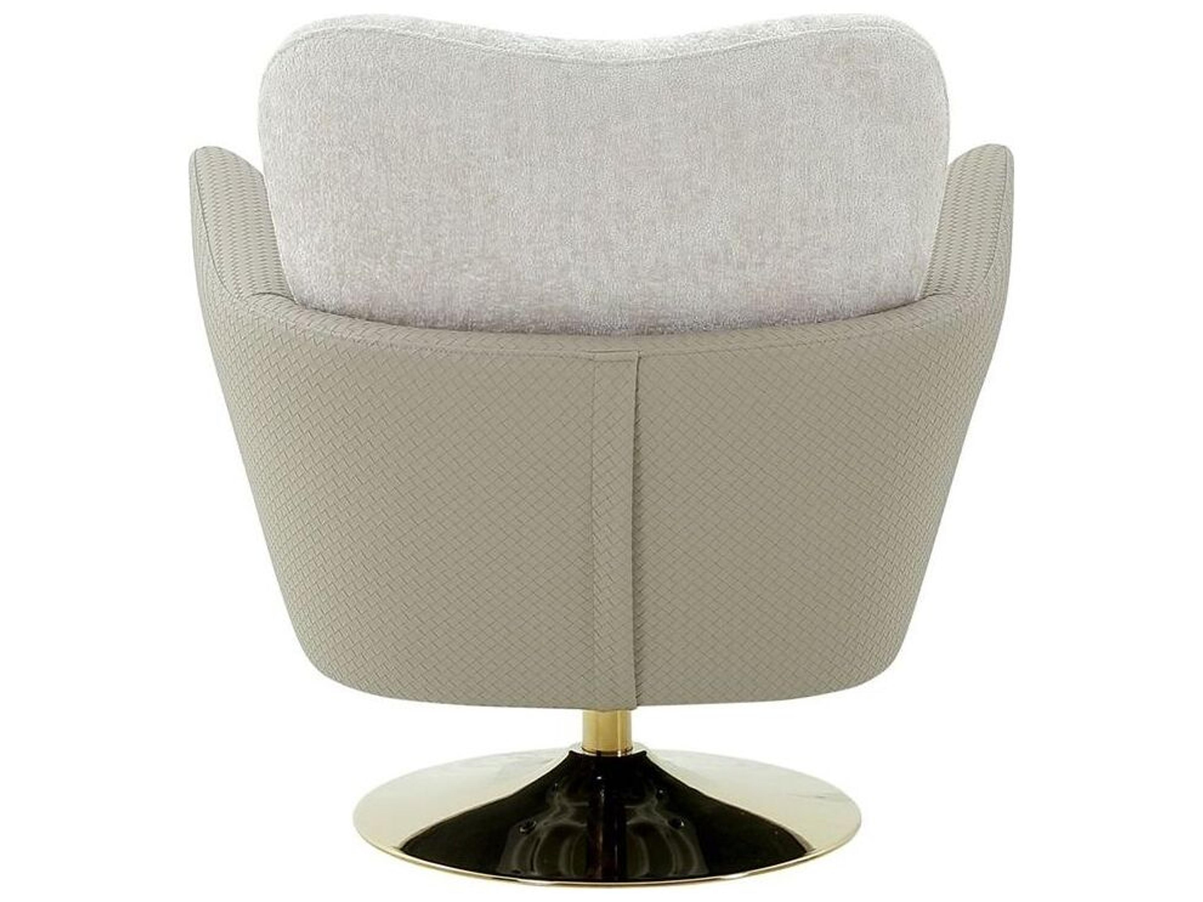 Pasargad Home Noho Mercer Swivel Beige Accent Chair