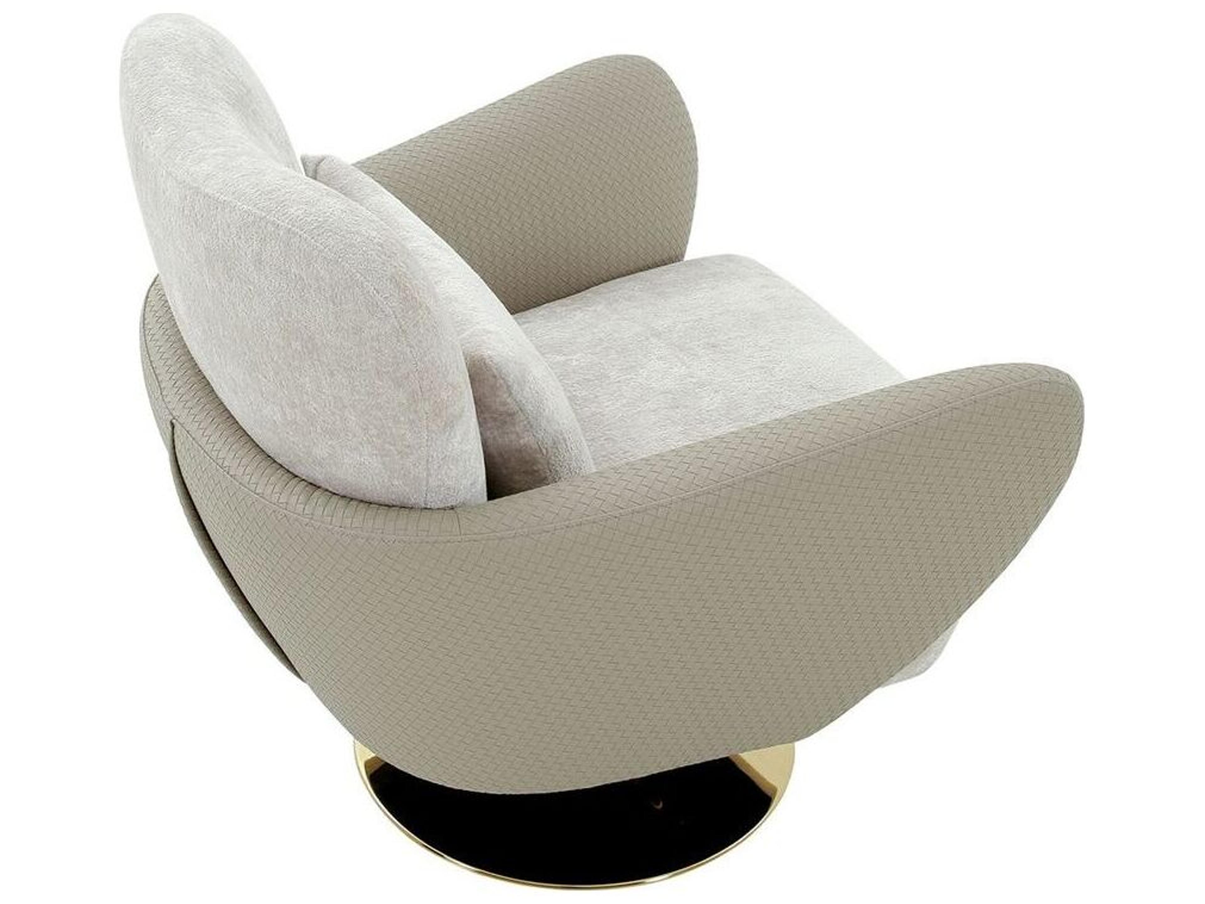 Pasargad Home Noho Mercer Swivel Beige Accent Chair