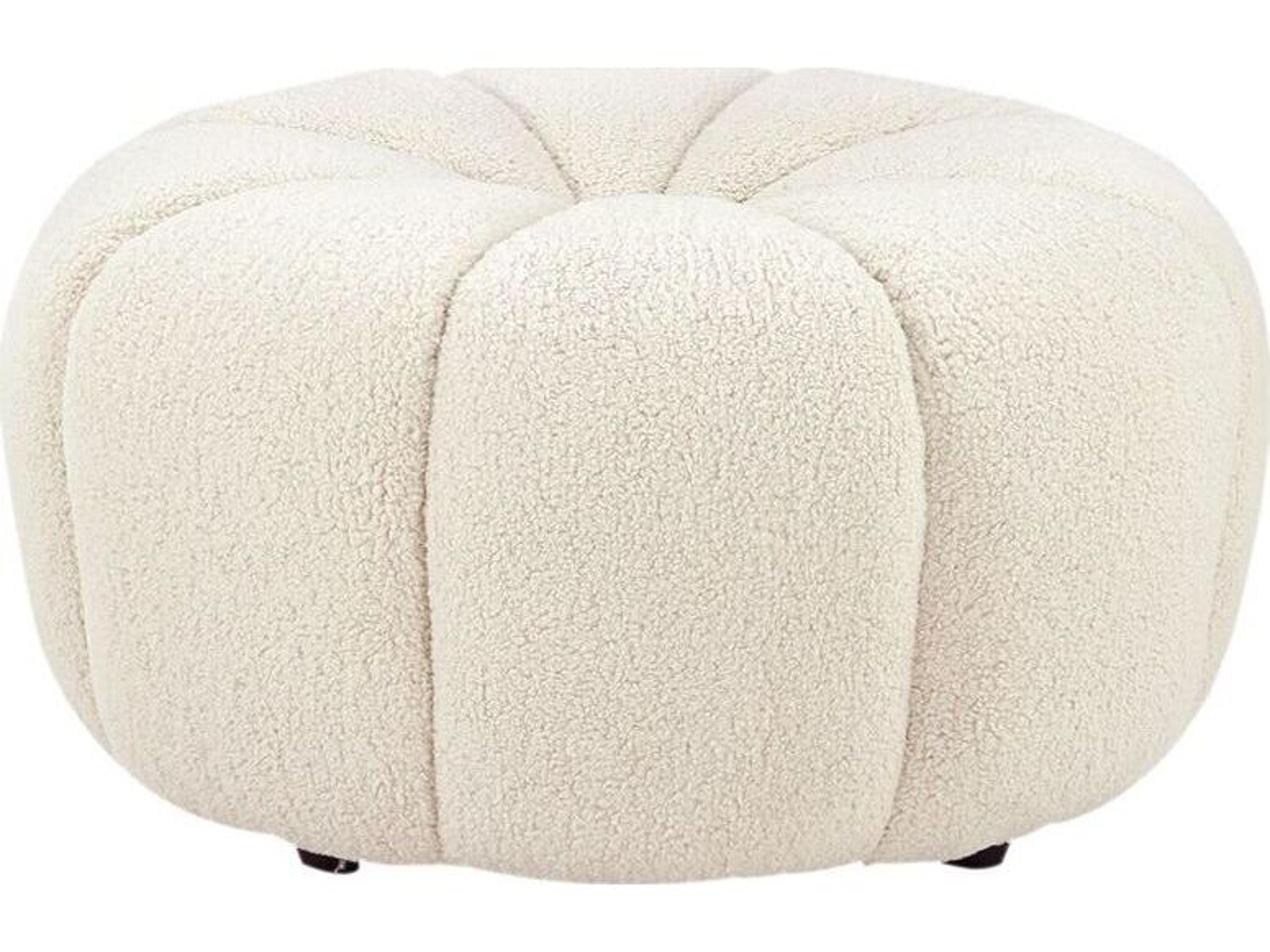 Noho Pompeii Cream Upholstered Ottoman