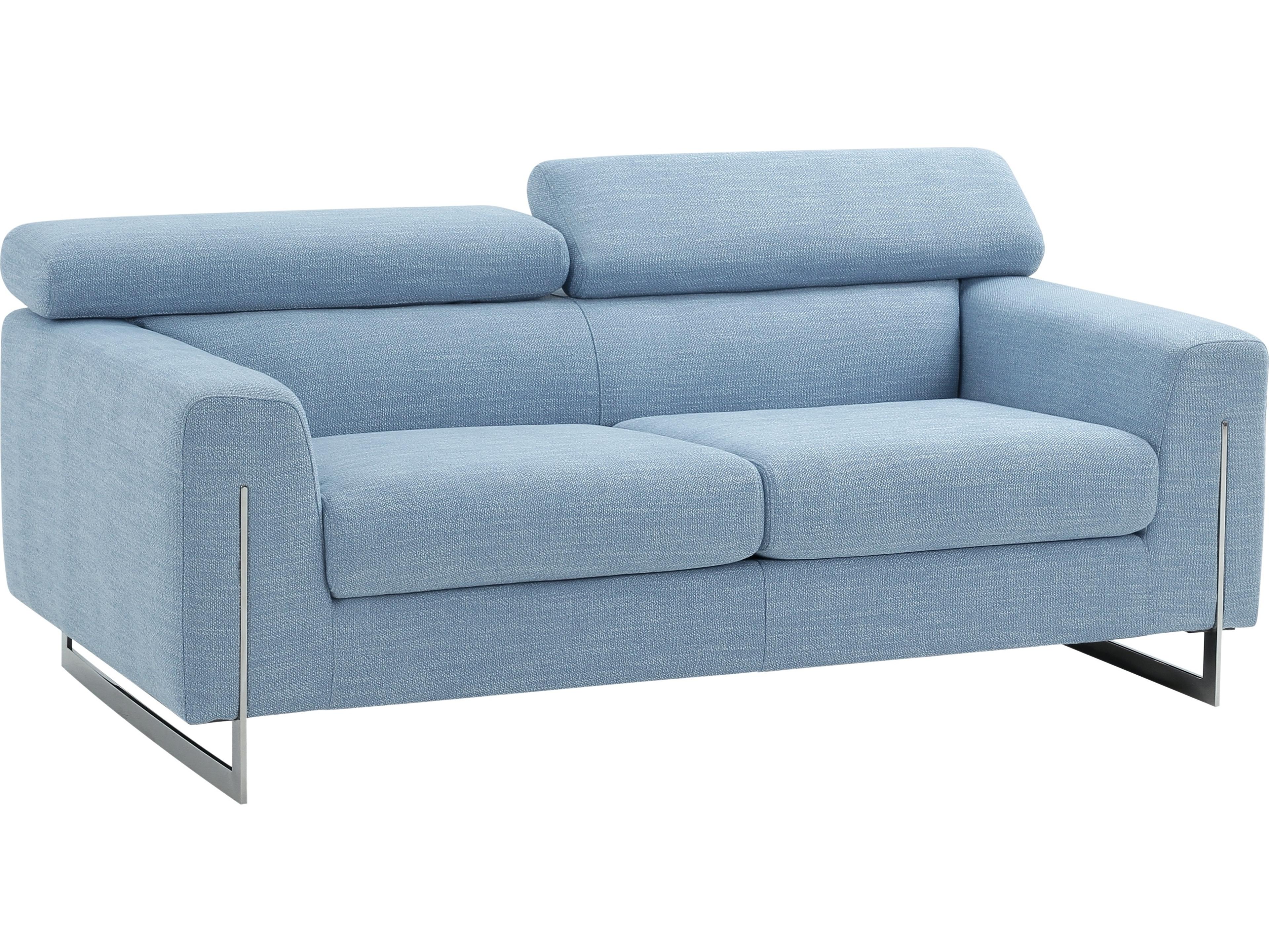 Noho Serena Blue Silver Upholstered Loveseat