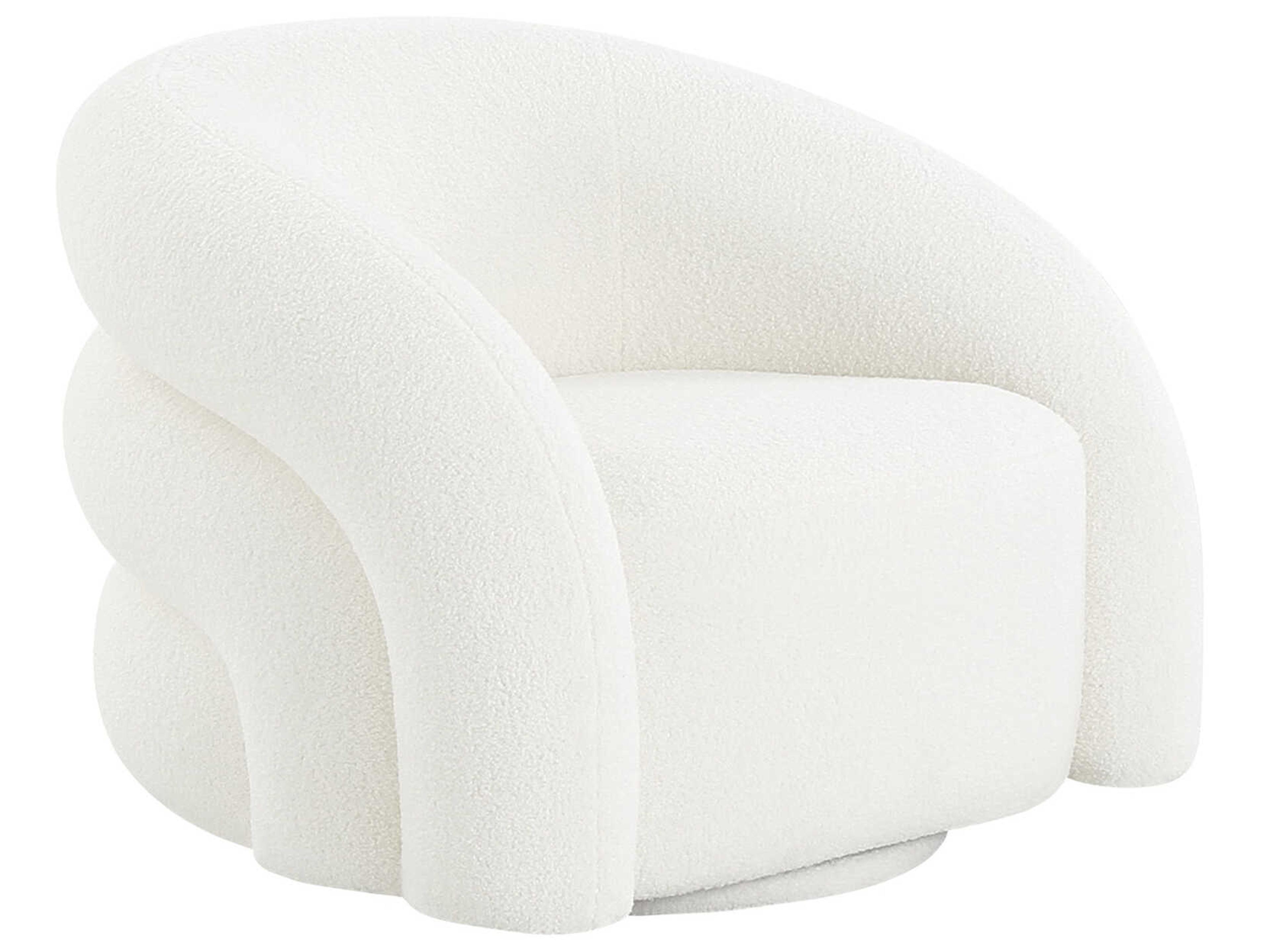 Noho Azzurro Swivel White Accent Chair