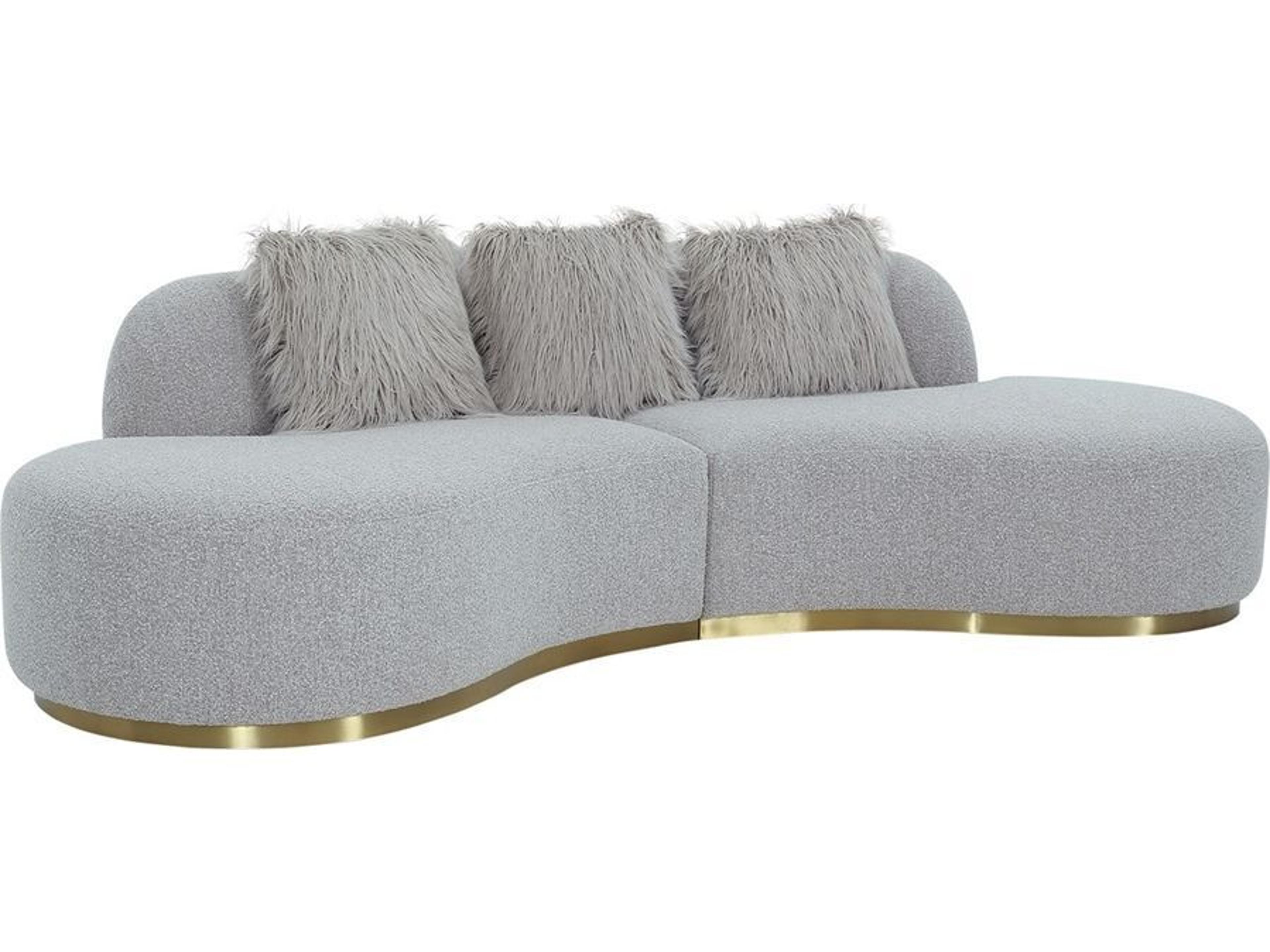 Noho Simona Grey Gold Upholstered Sofa