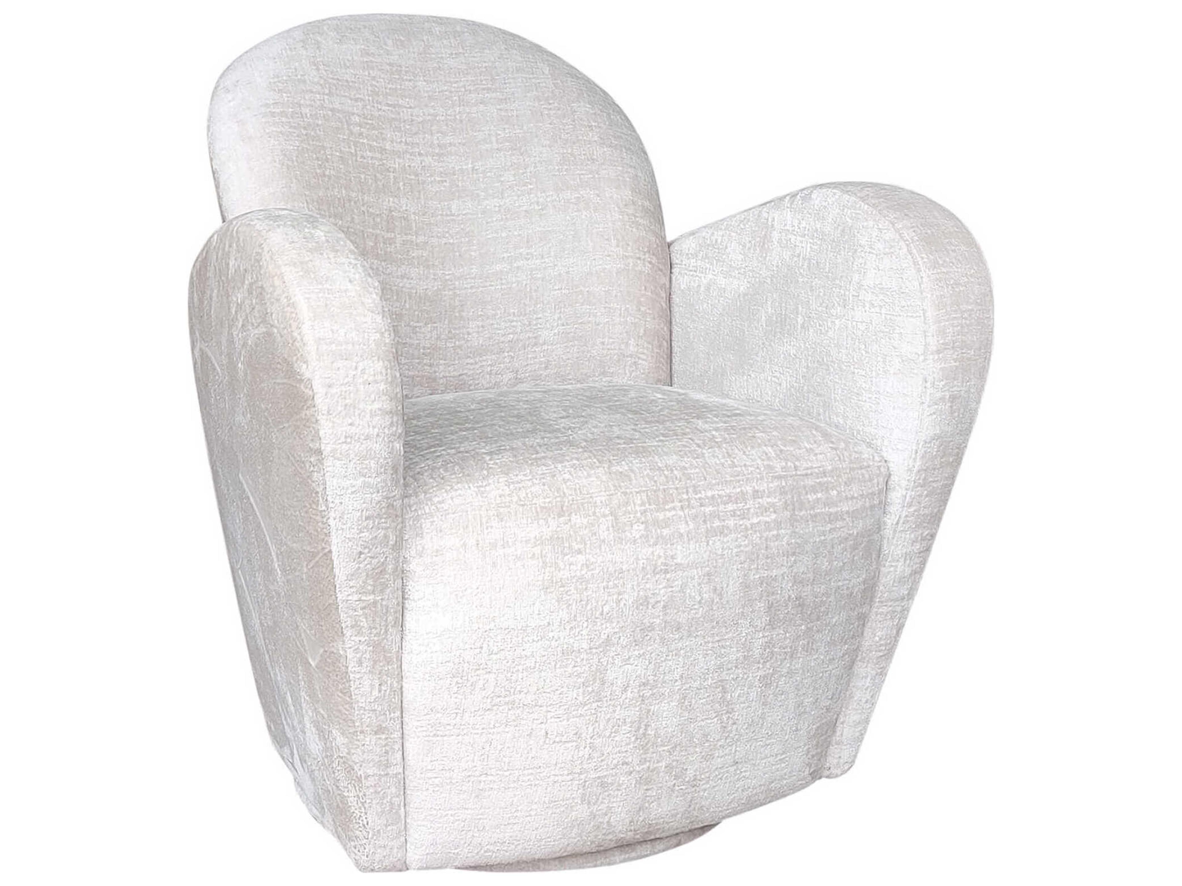 Noho Maxim Swivel White Accent Chair