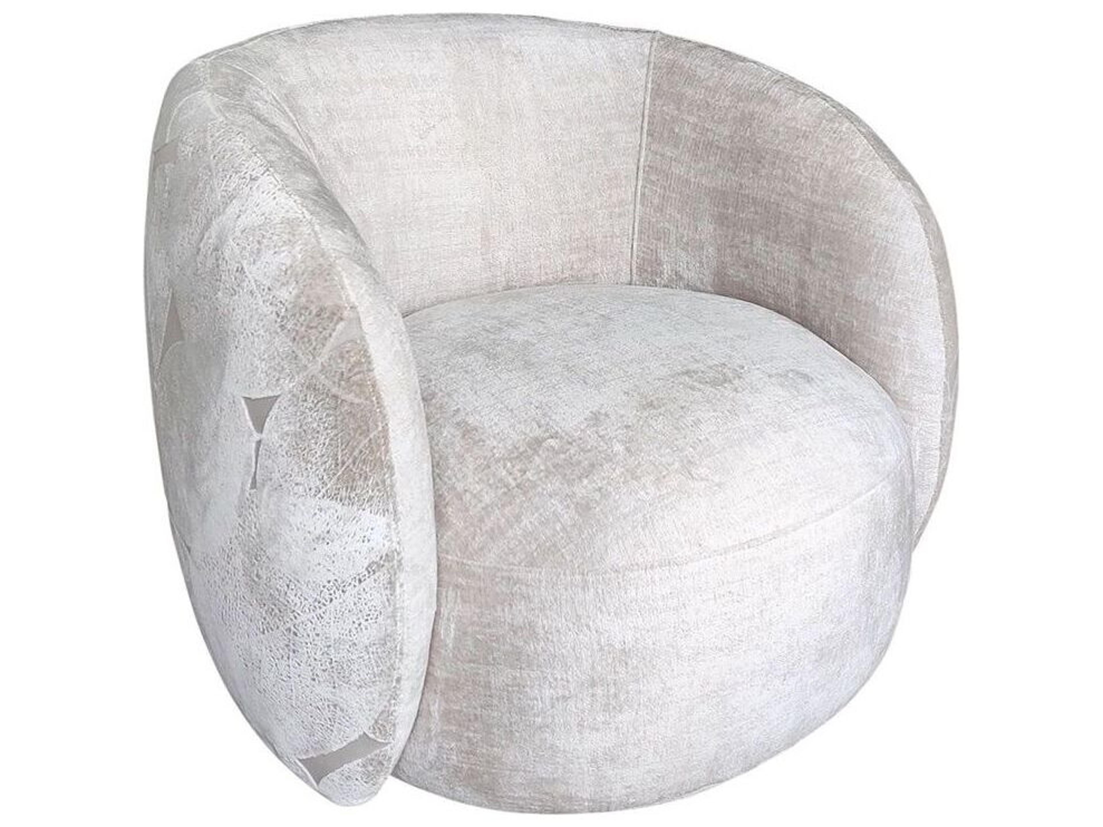 Noho Napoli Swivel White Accent Chair
