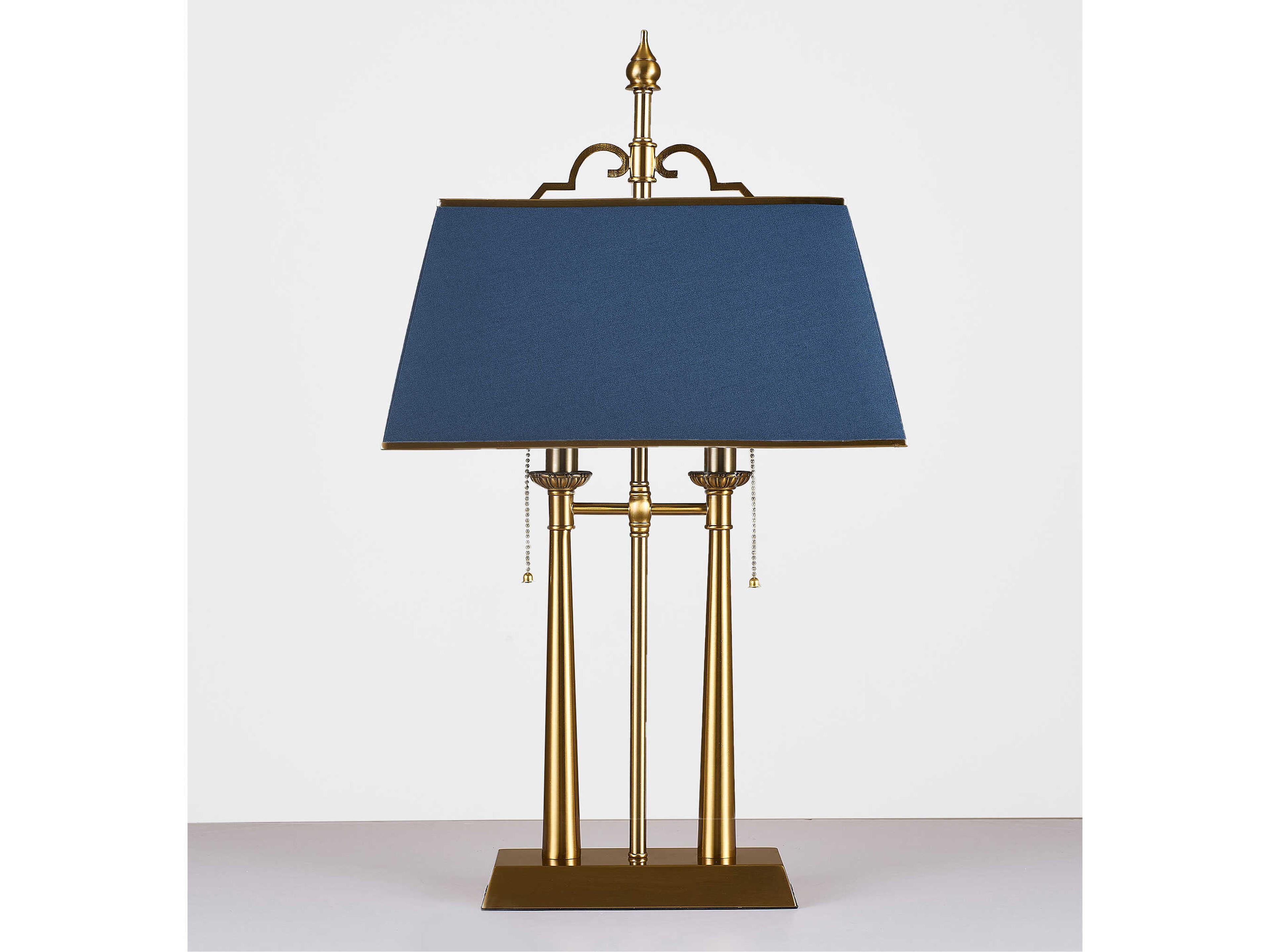 Regal Executive Brushed Gold Blue Traditional Table Lamp