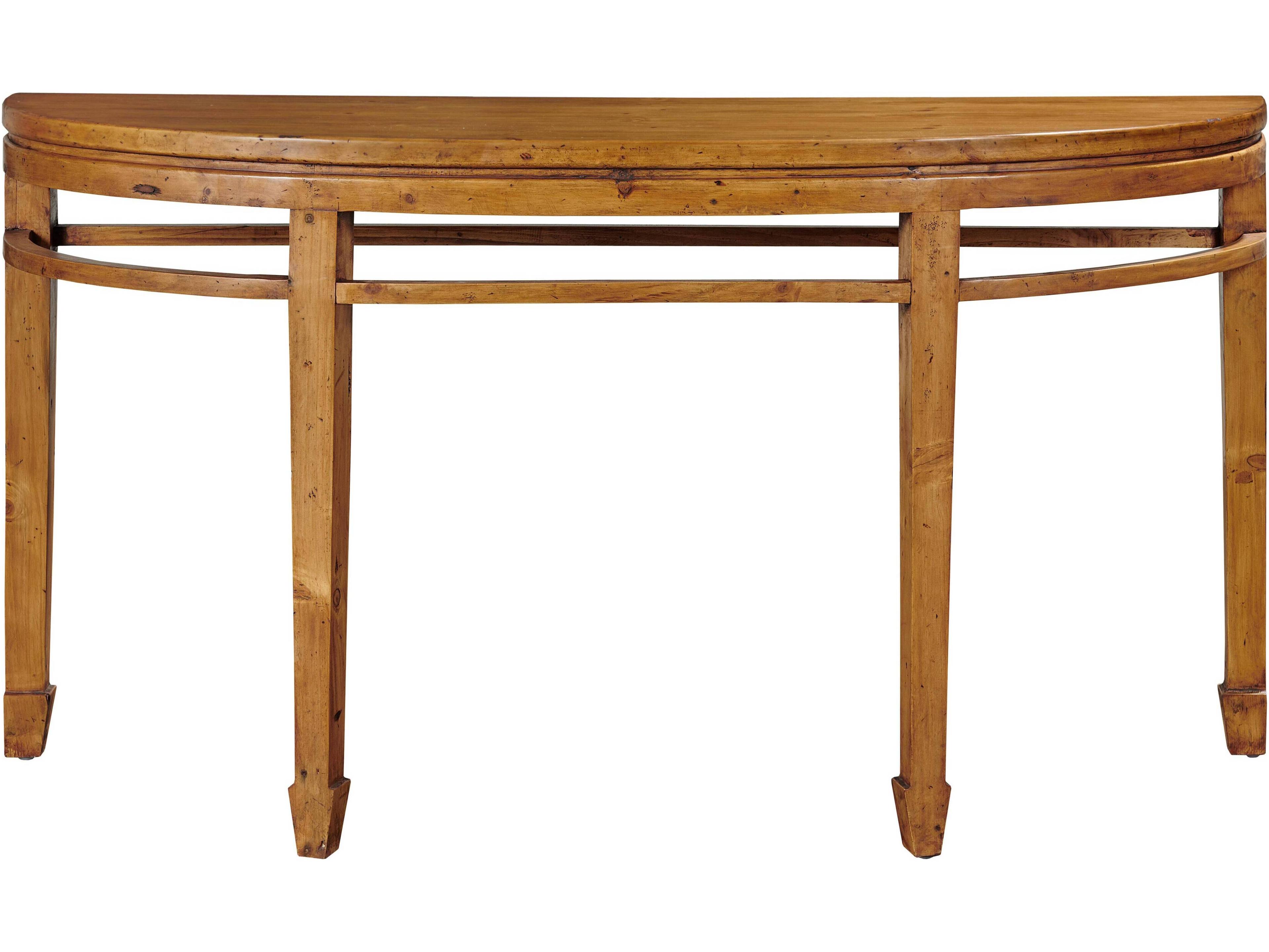 Demilune Wood Olde Pine Console Table