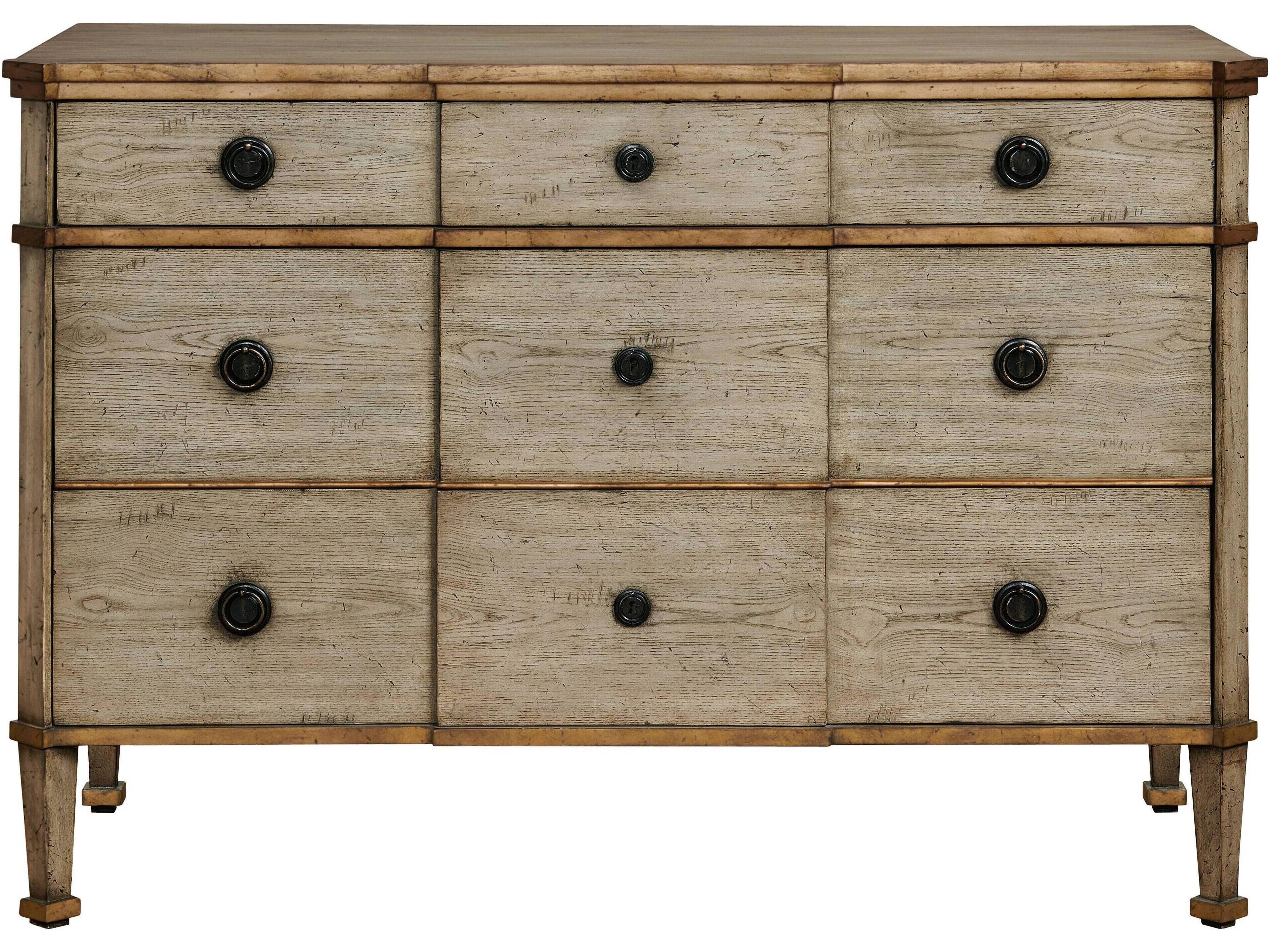 3-Drawers Beige Ash Wood Dresser