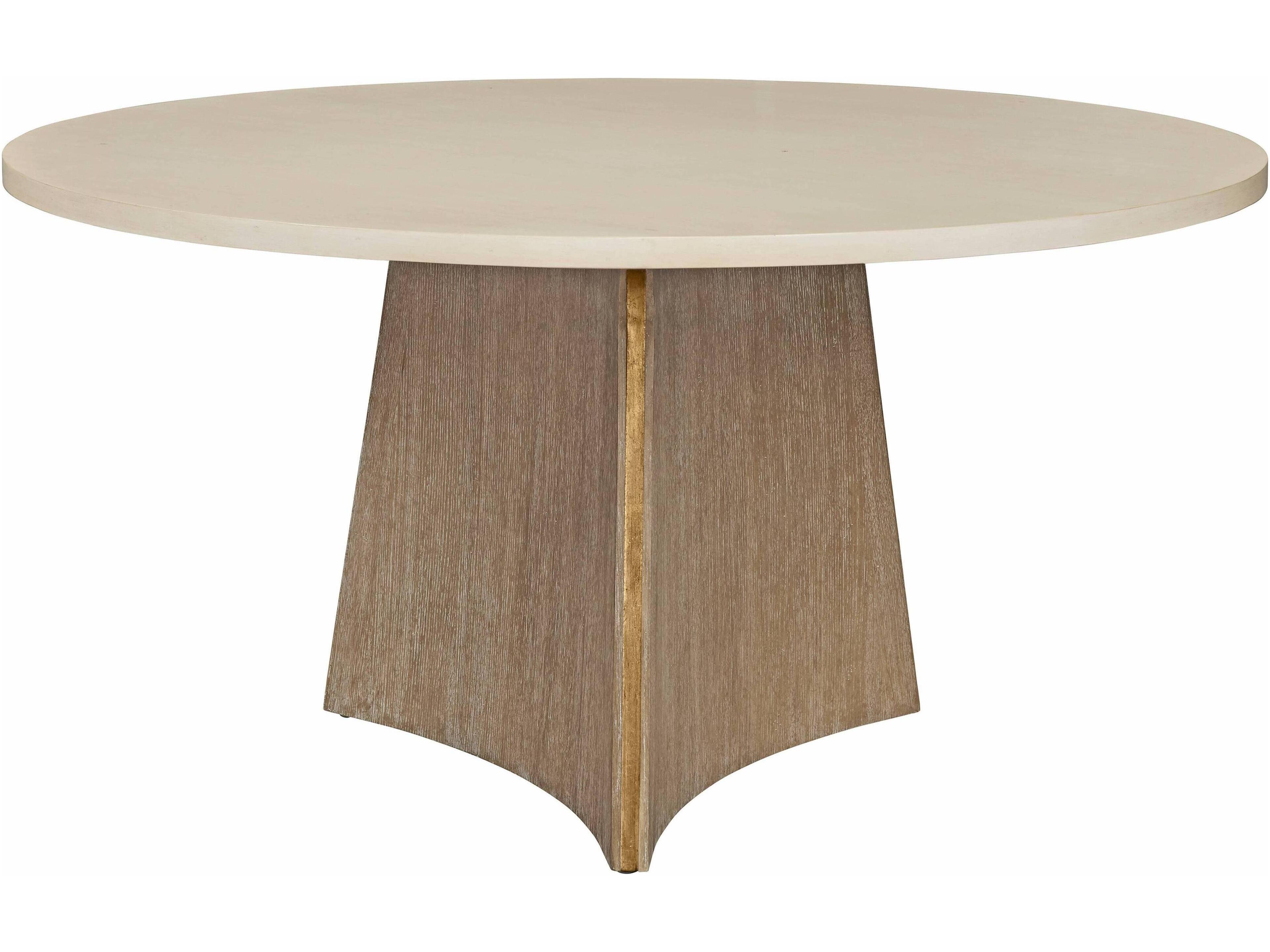 Round Wood Ceruse Dining Table
